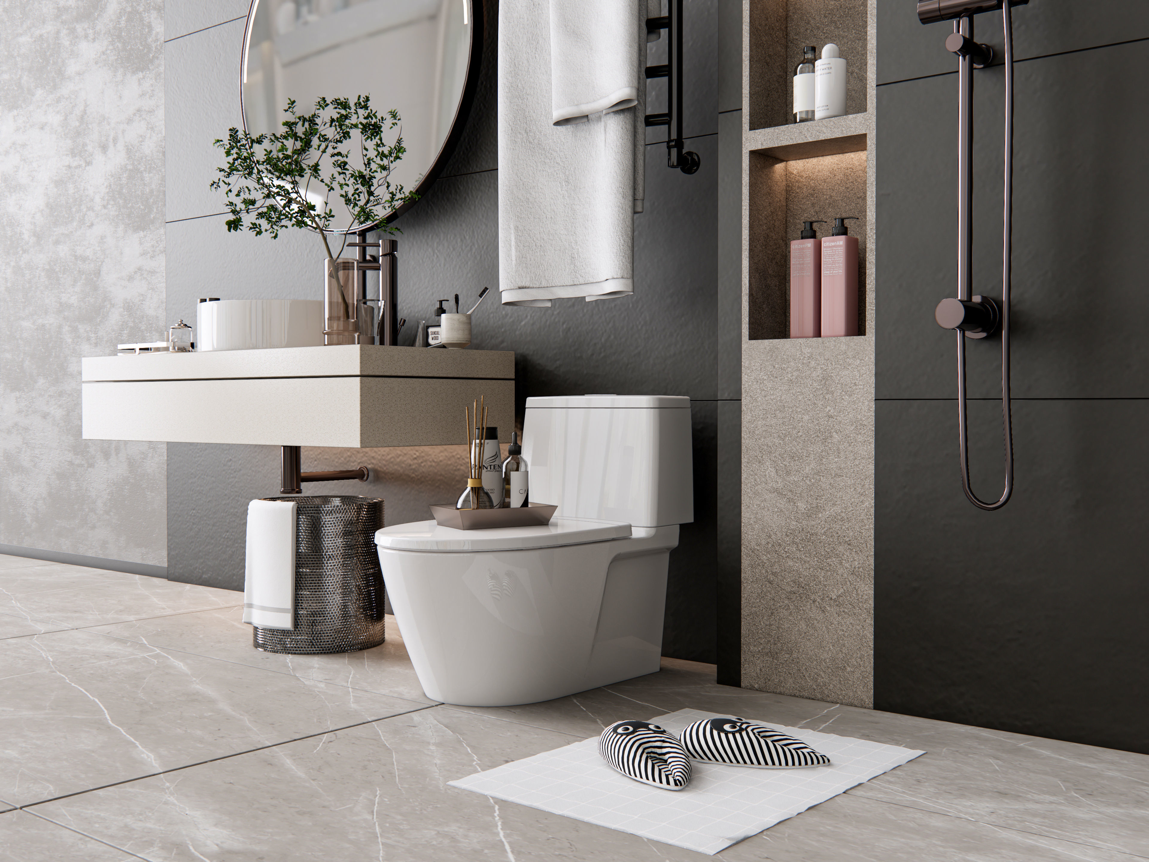 Vanity bathroom set 2 3D model_6