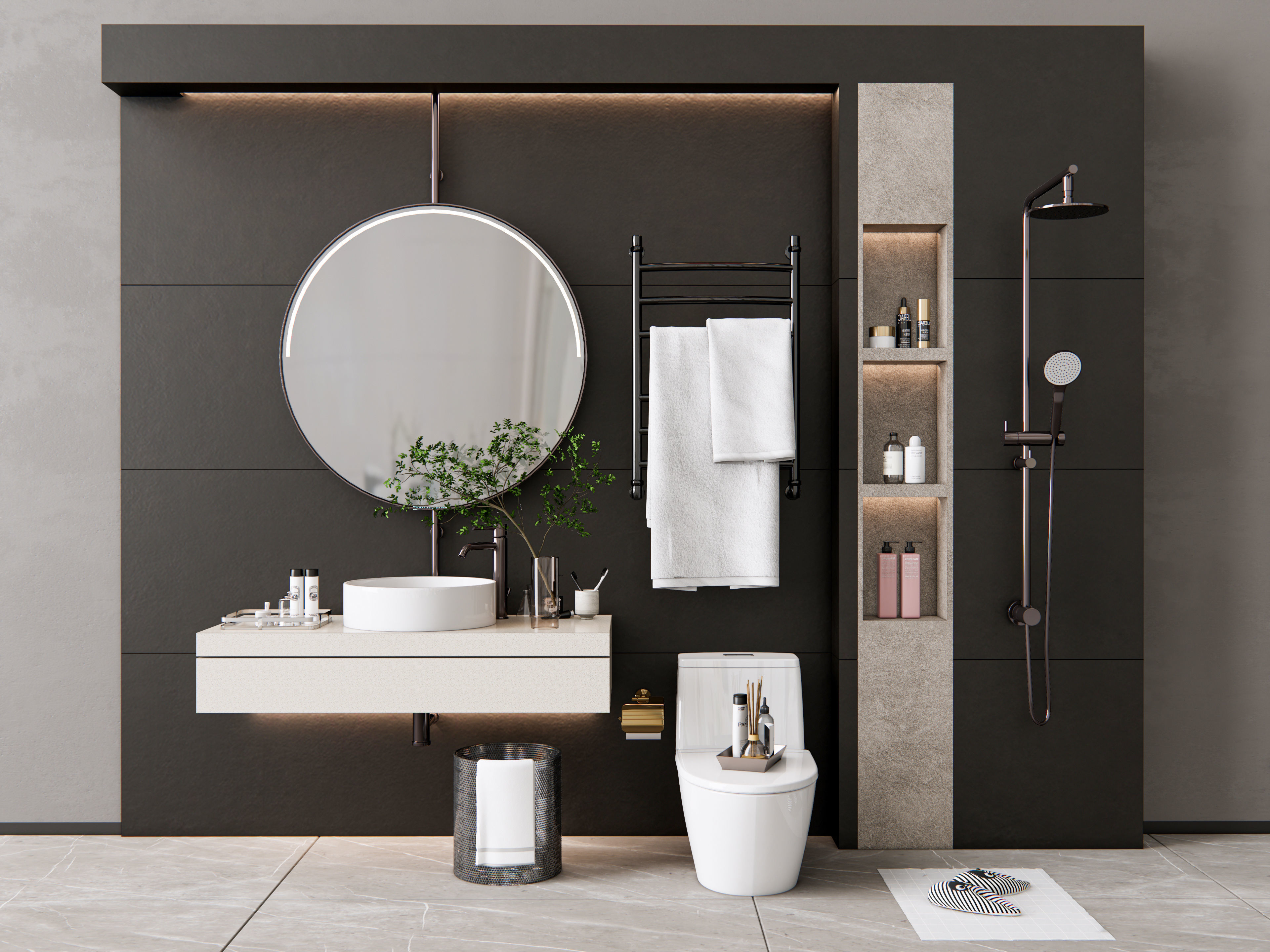 Vanity bathroom set 2 3D model_1