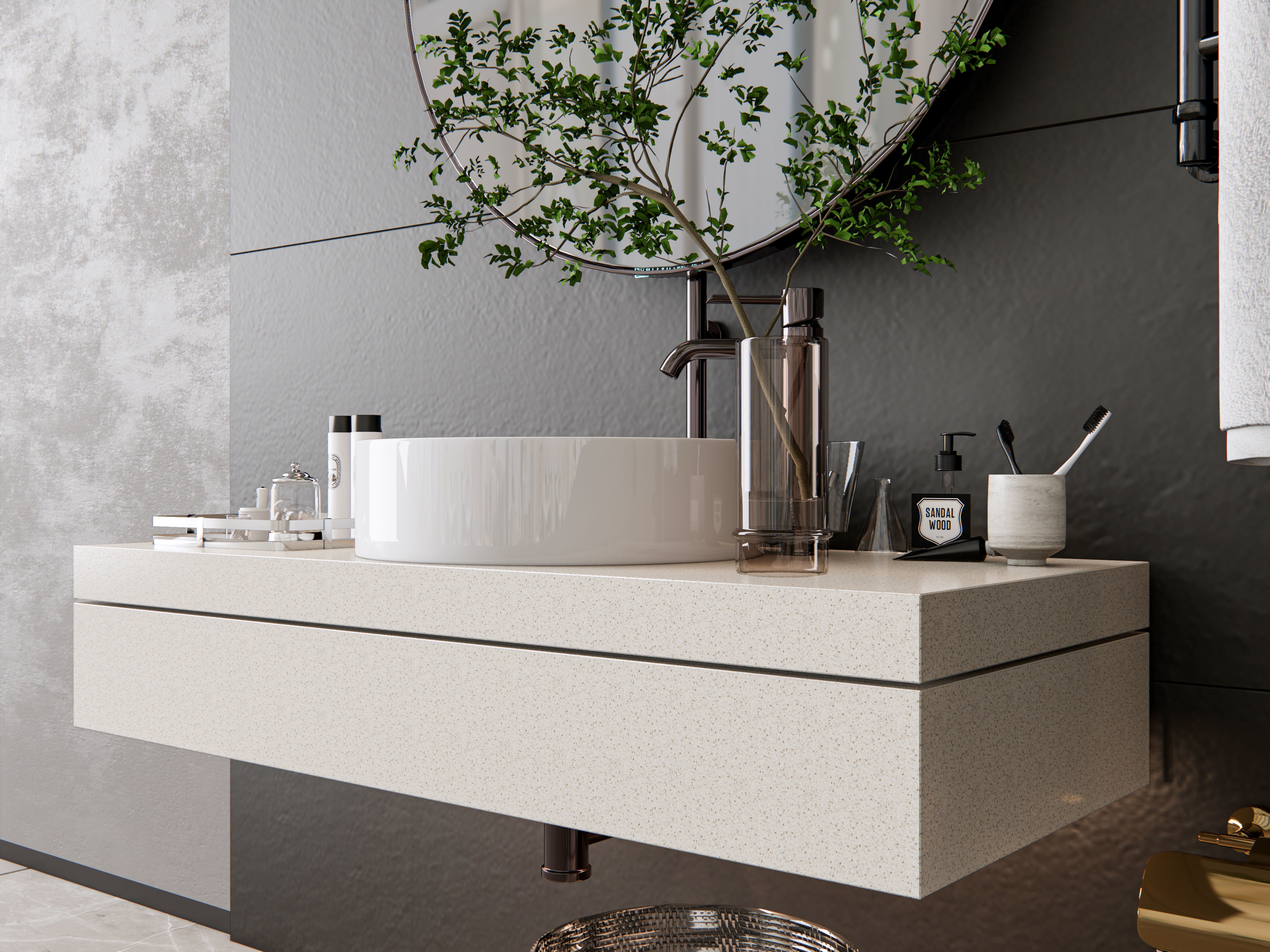 Vanity bathroom set 2 3D model_2