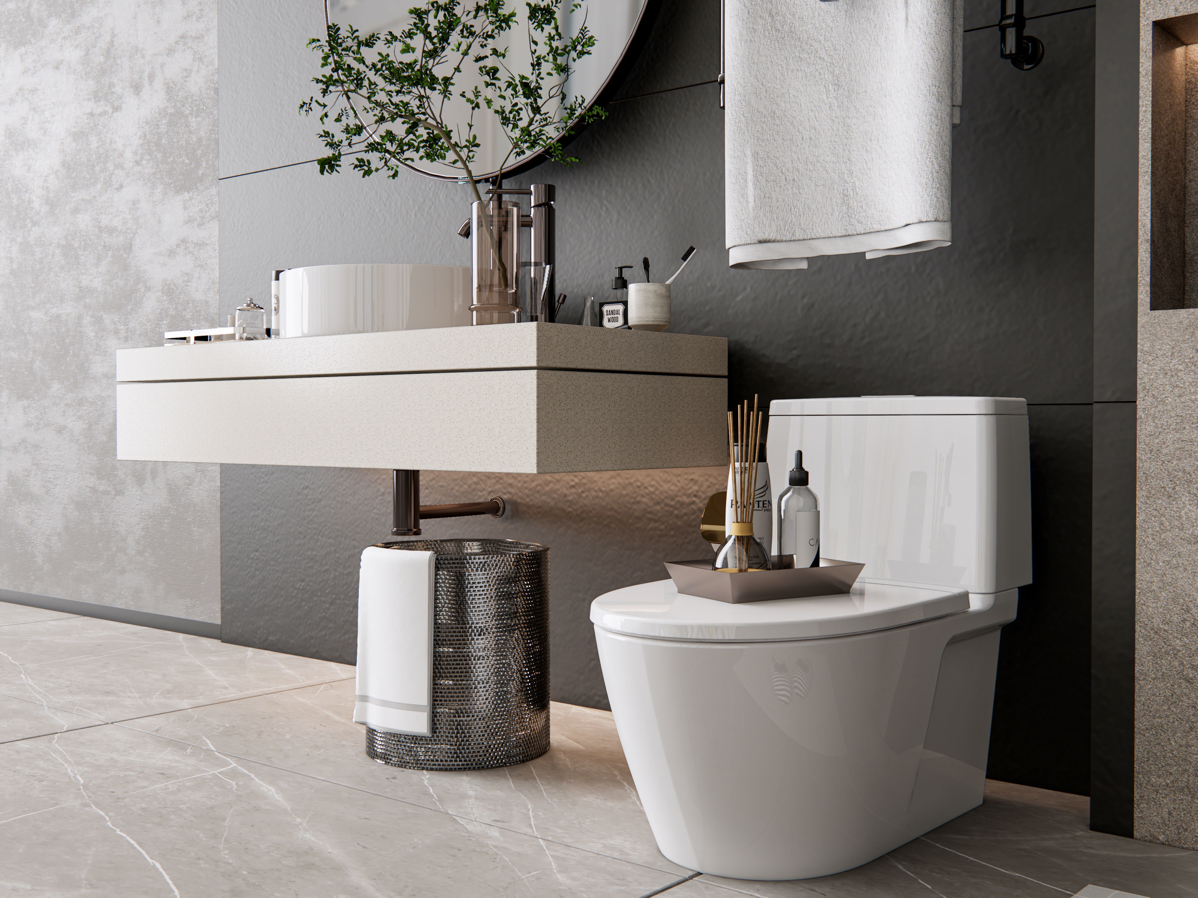 Vanity bathroom set 2 3D model_7