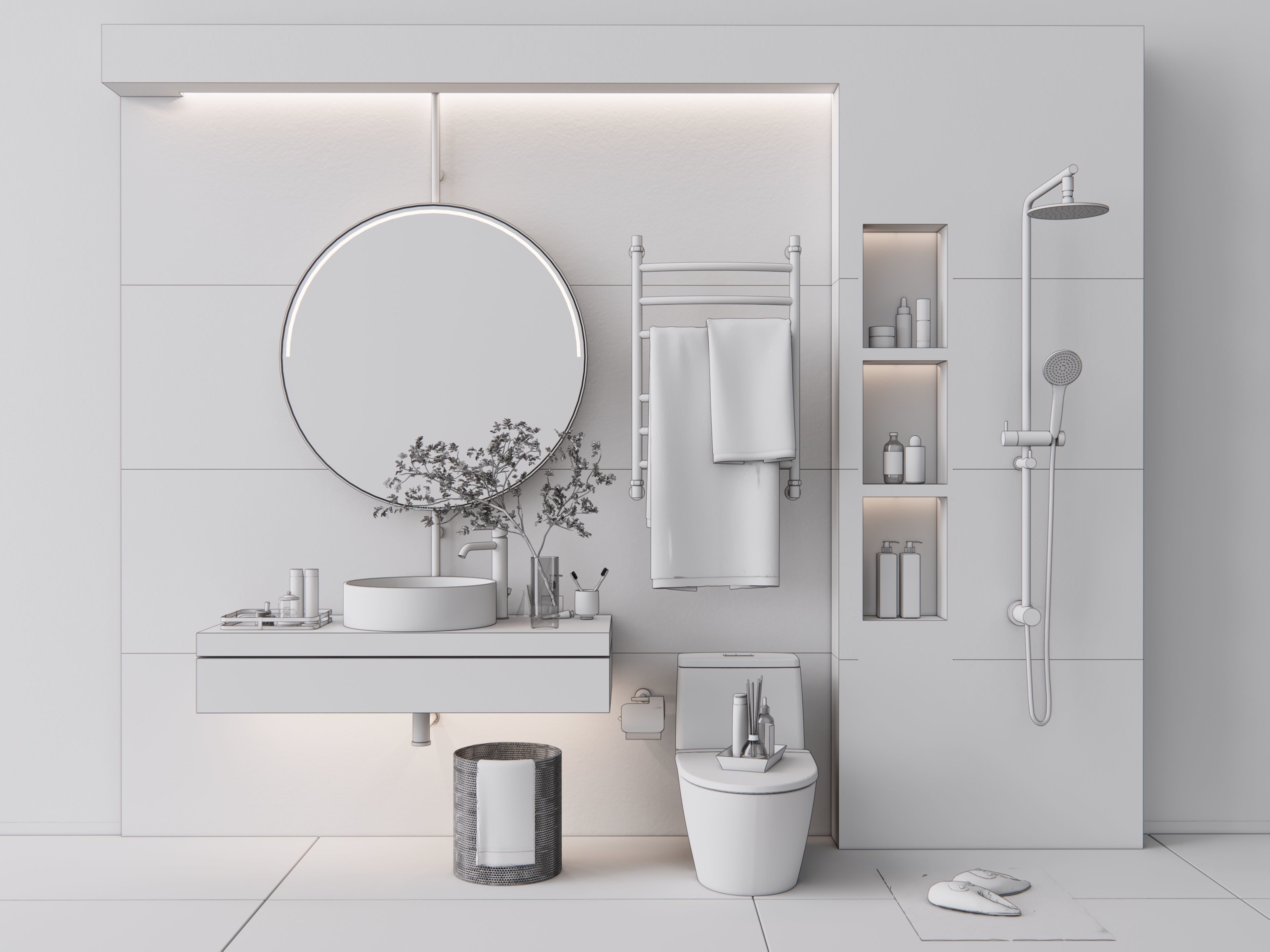 Vanity bathroom set 2 3D model_19
