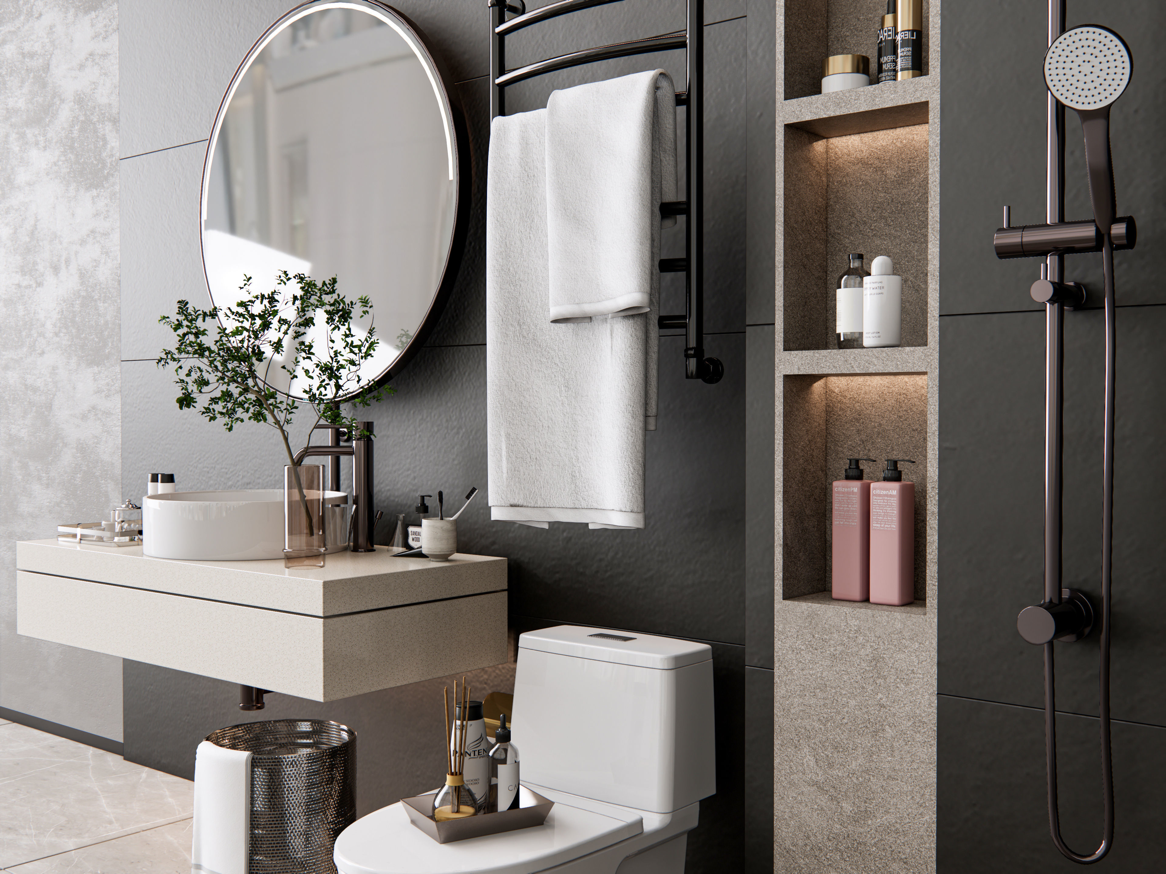 Vanity bathroom set 2 3D model_8