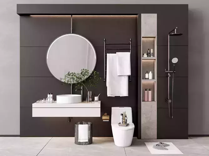 Vanity bathroom set 2 3D model Vanity bathroom set 2 3D model