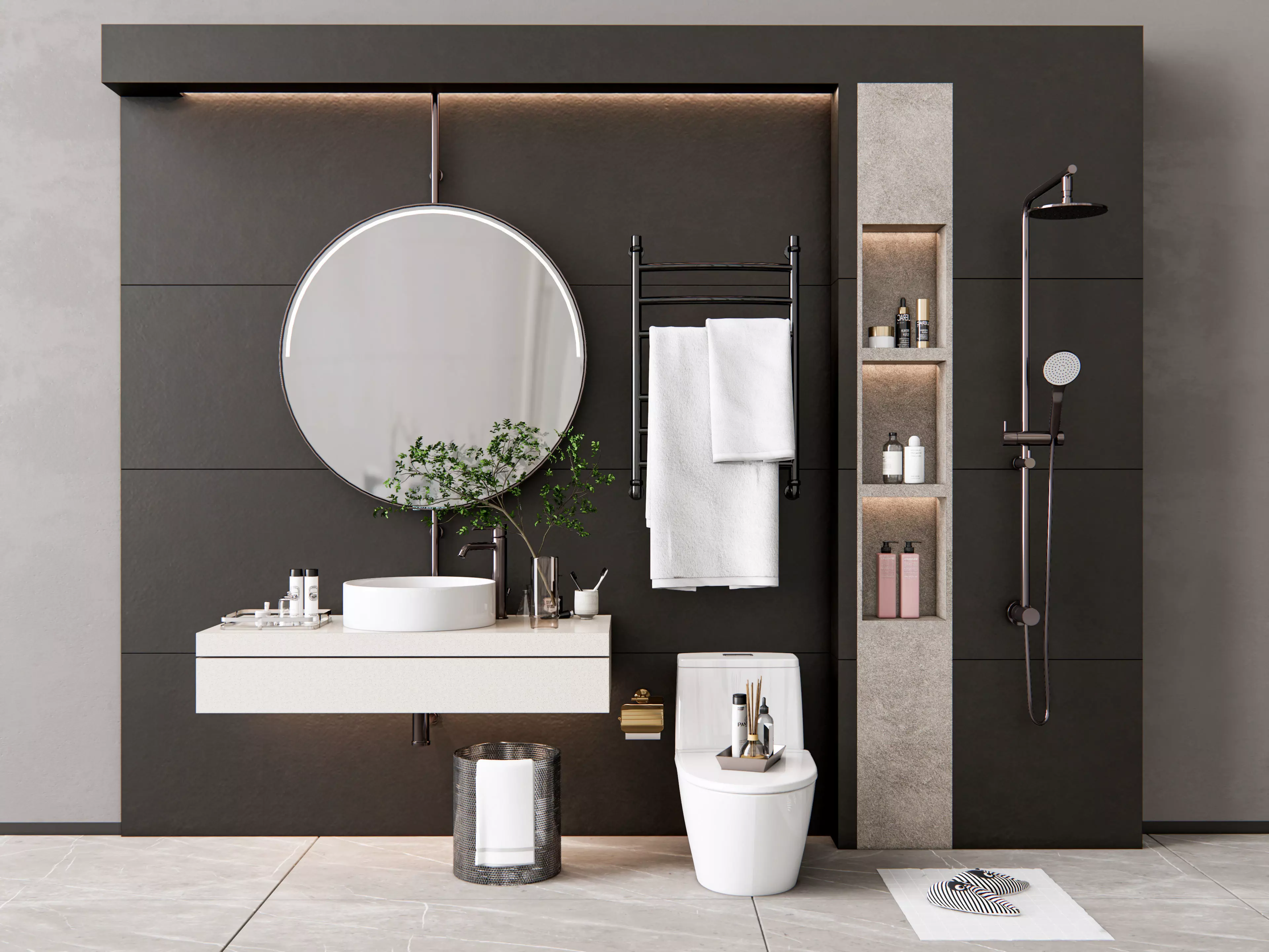 Vanity bathroom set 2 3D model_0