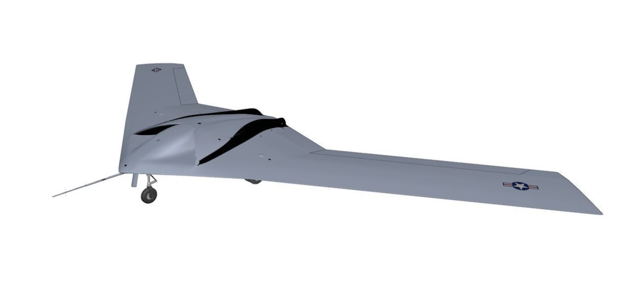 P-175 POLECAT UAV SKUNK WORKS - Low-poly 3D model_6