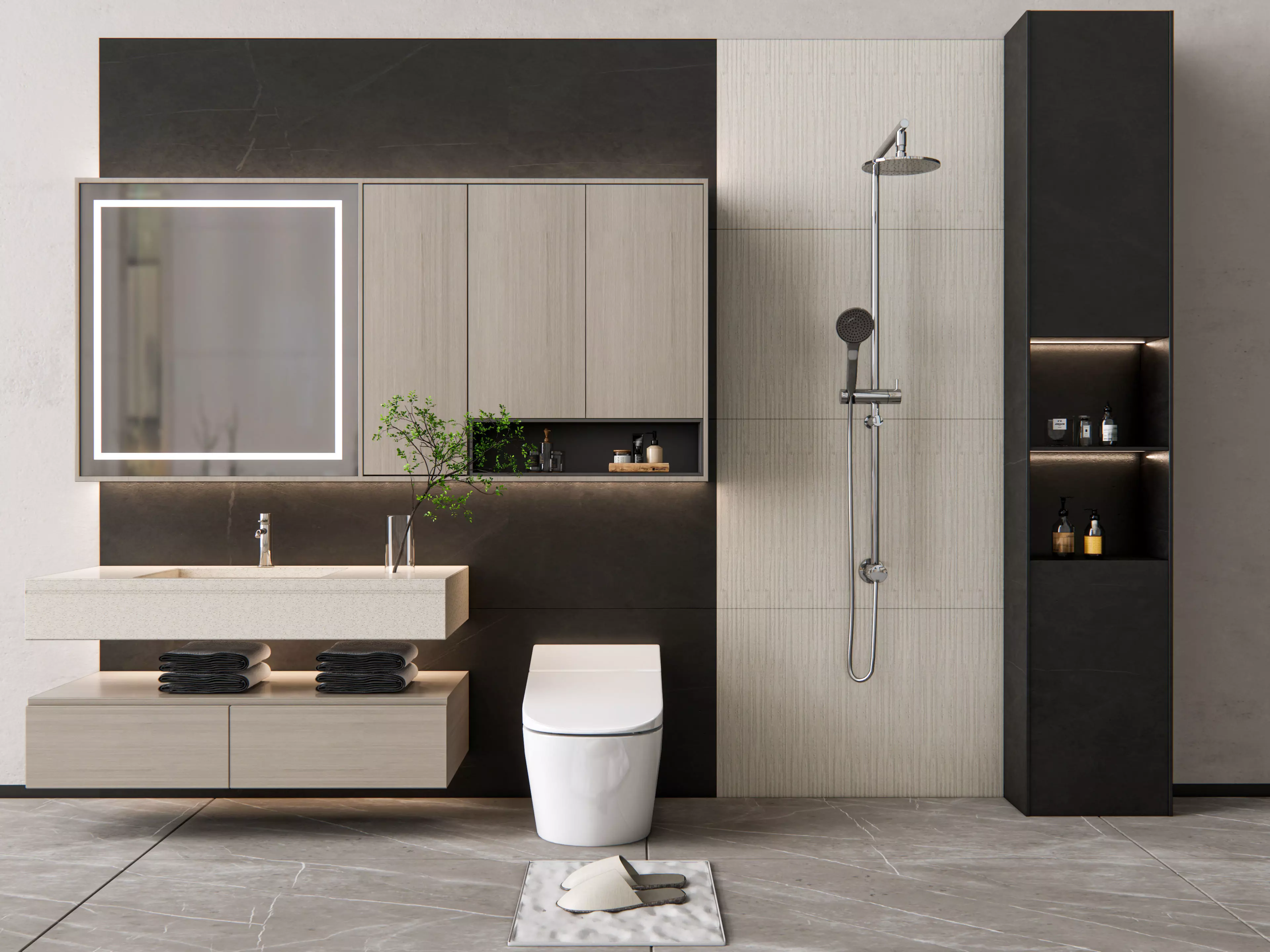 Vanity bathroom set 3 3D model