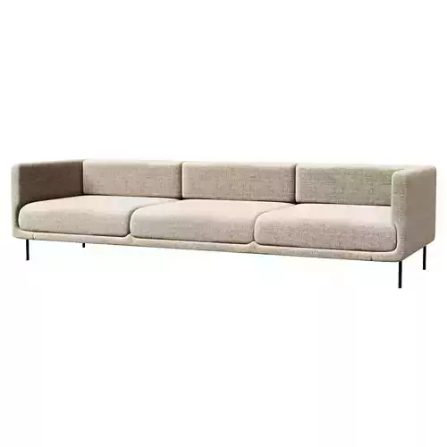 Konami 4953 Sofa - Black Fabric 2 Loop 42 3D model