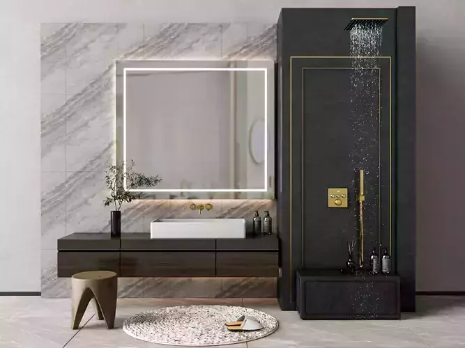 Vanity bathroom set 4 3D model