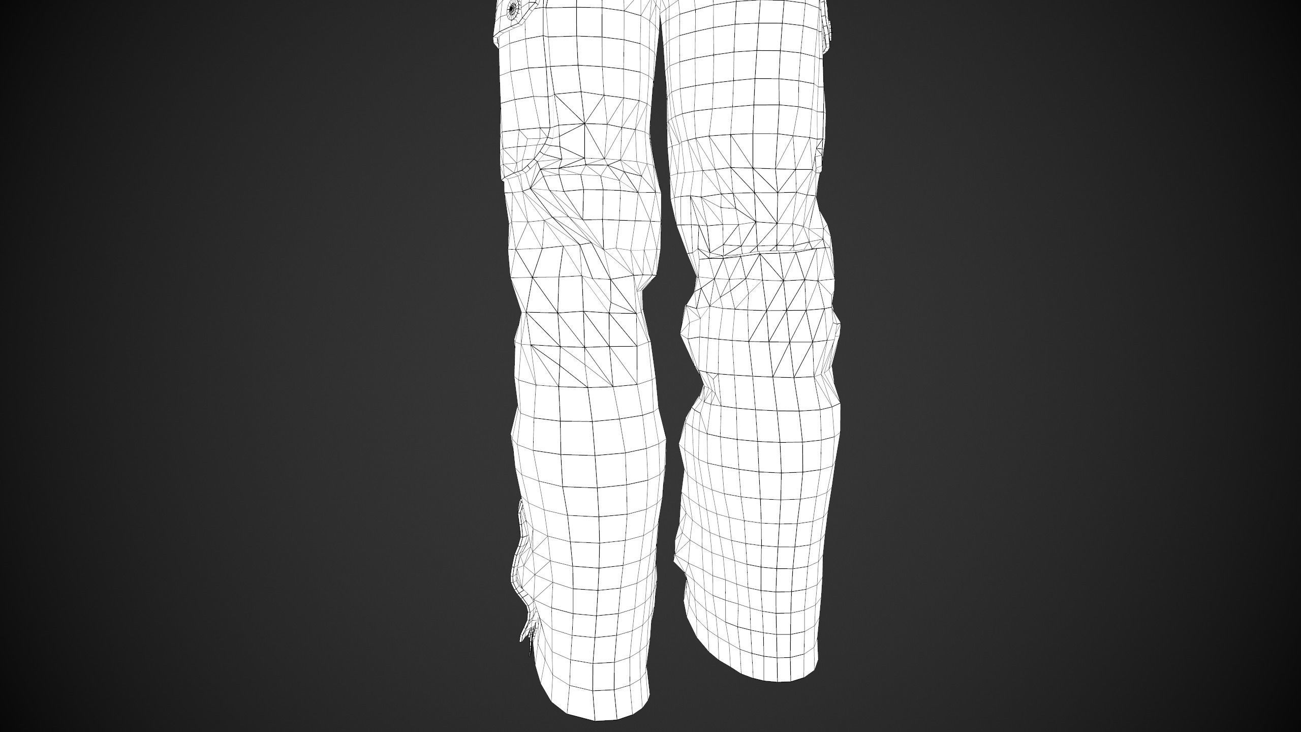 White Snowboard Pants Style 2 Low-poly 3D model_14