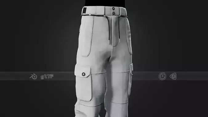 White Snowboard Pants Style 2 Low-poly 3D model White Snowboard Pants Style 2 Low-poly 3D model