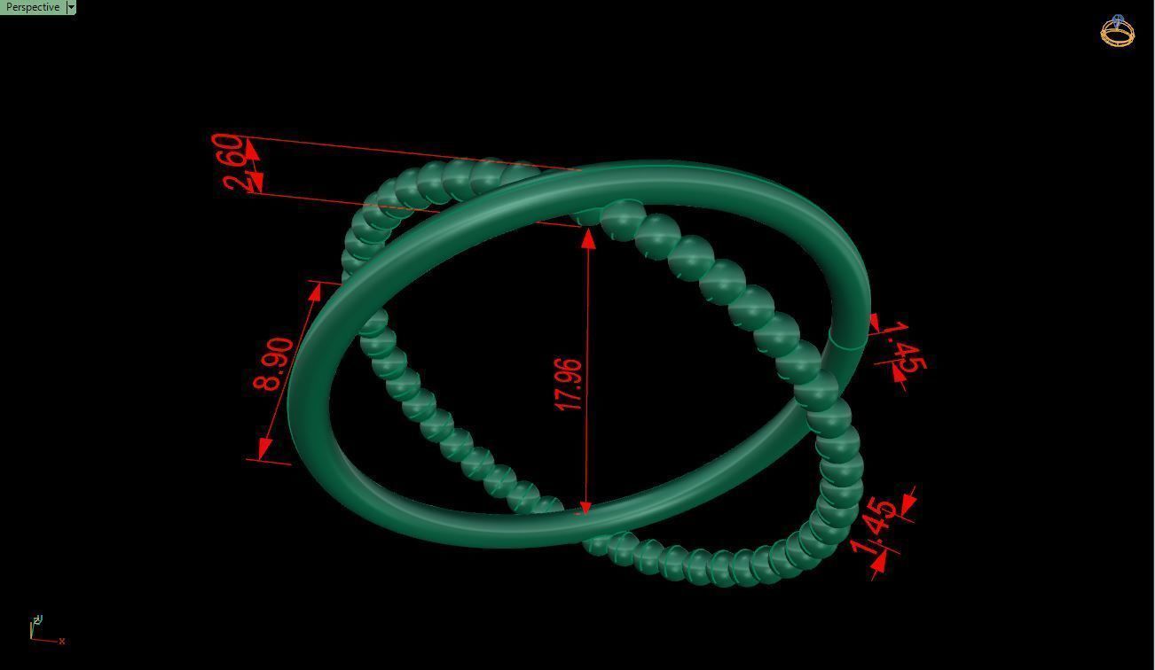 Ring M167 The luxury female abstract ring wedding 3D print model_12