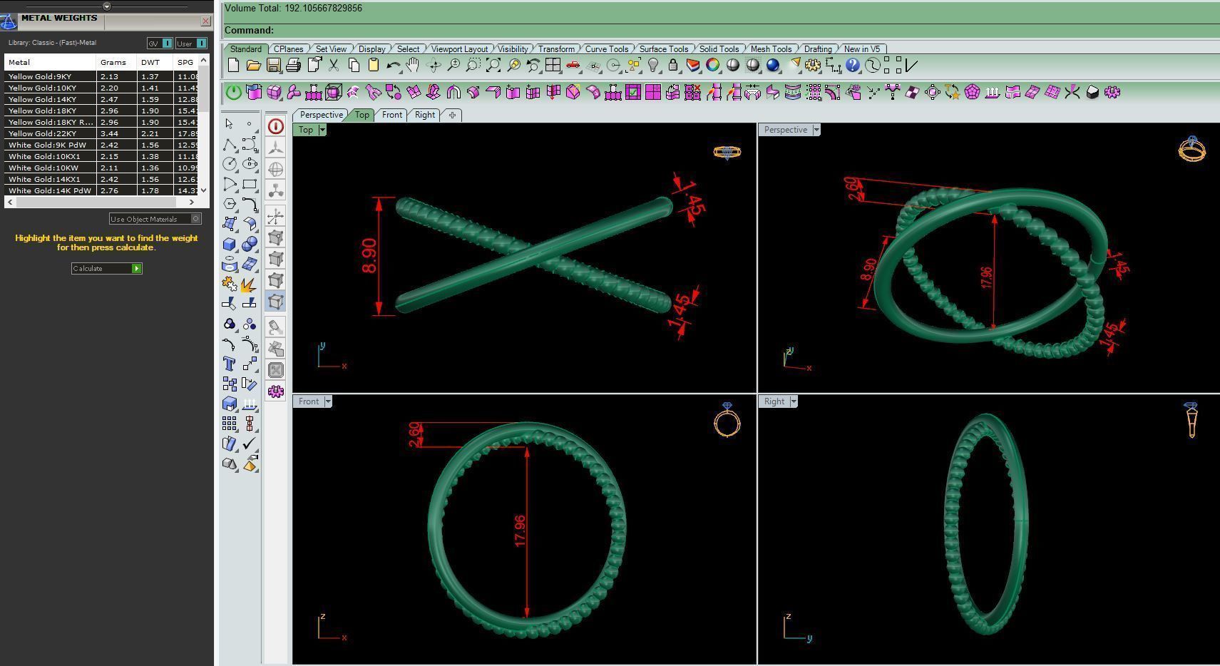 Ring M167 The luxury female abstract ring wedding 3D print model_8