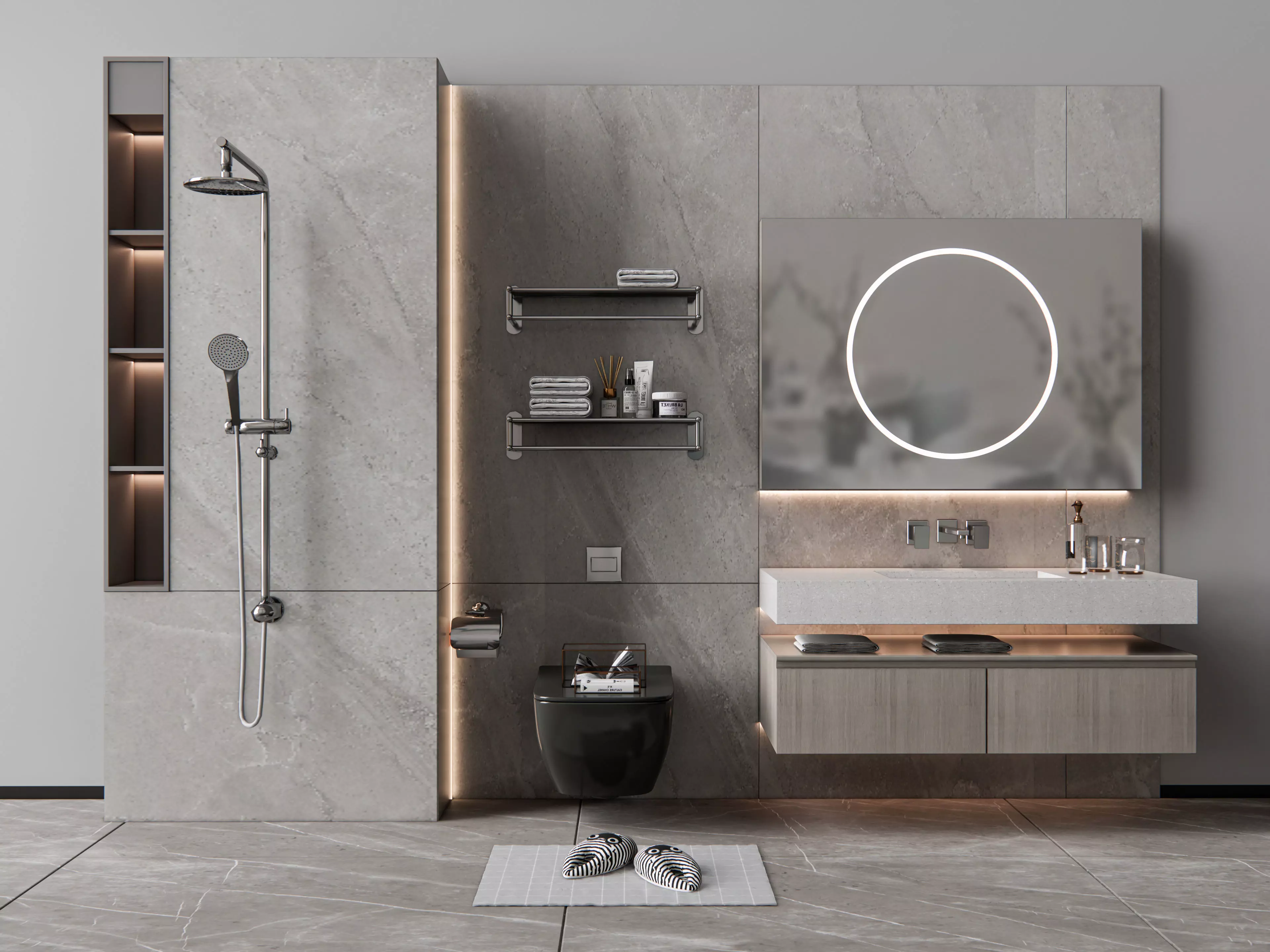 Vanity bathroom set 7 3D model