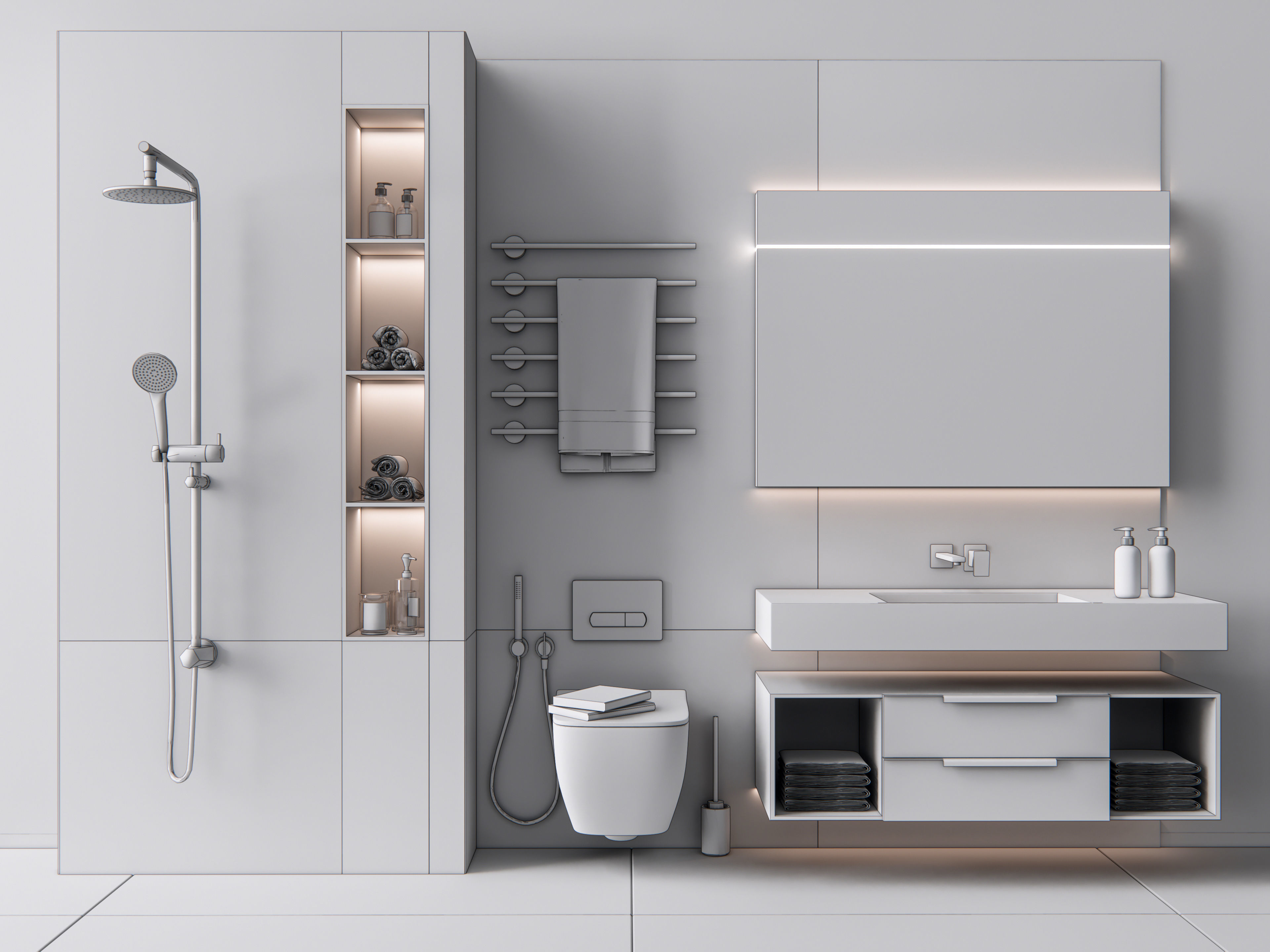 Vanity bathroom set 8 3D model_19