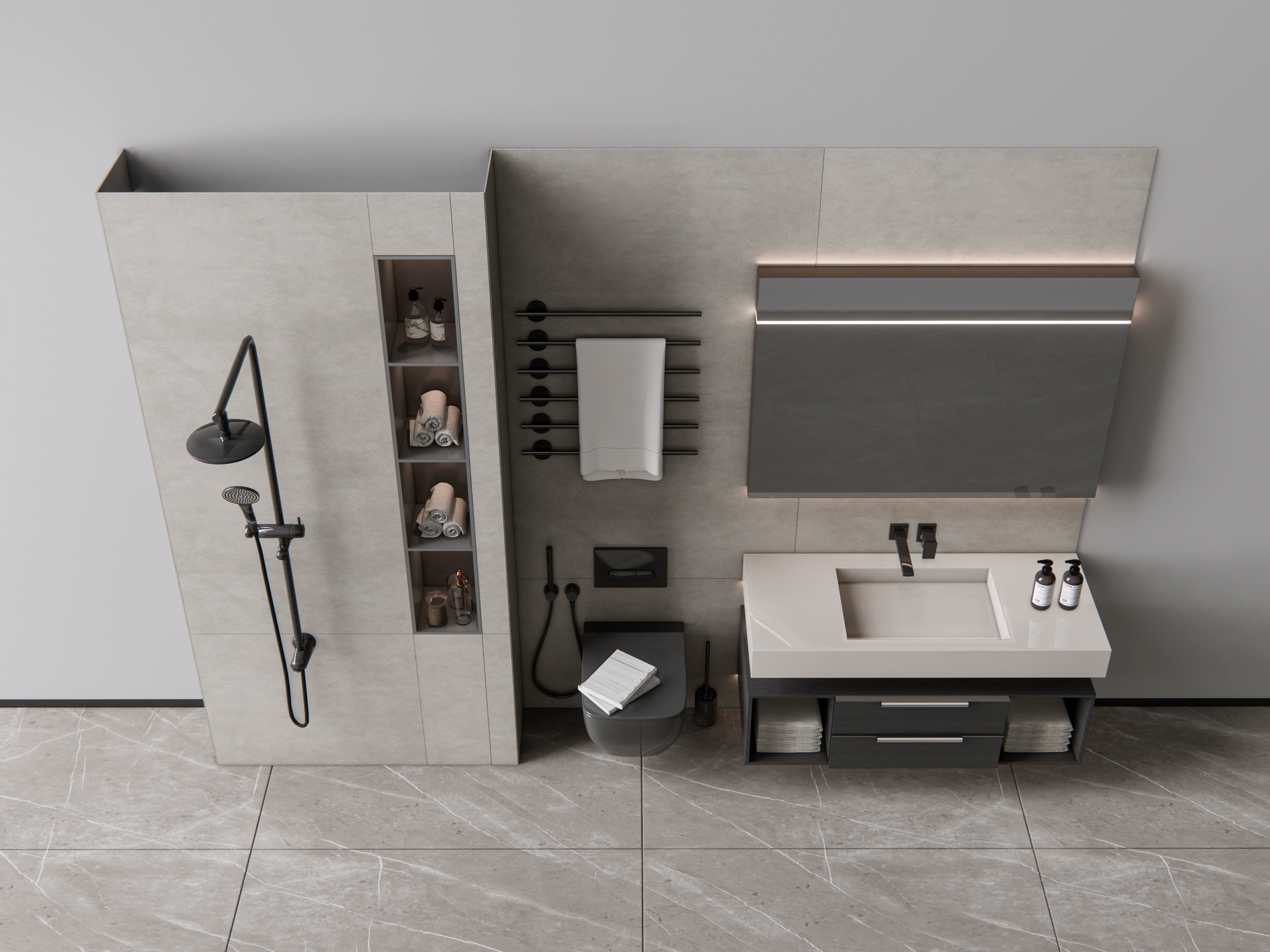 Vanity bathroom set 8 3D model_1
