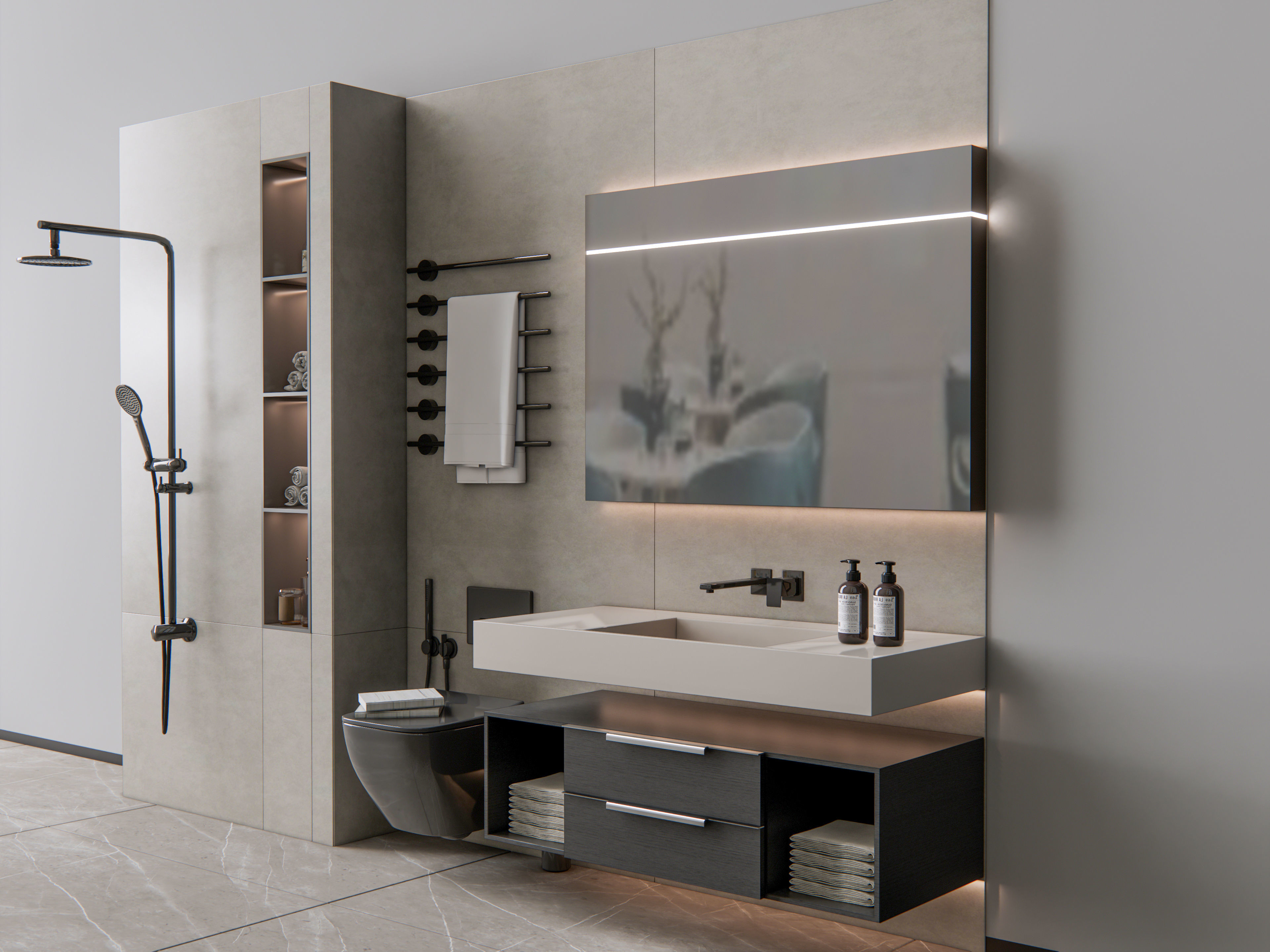 Vanity bathroom set 8 3D model_11