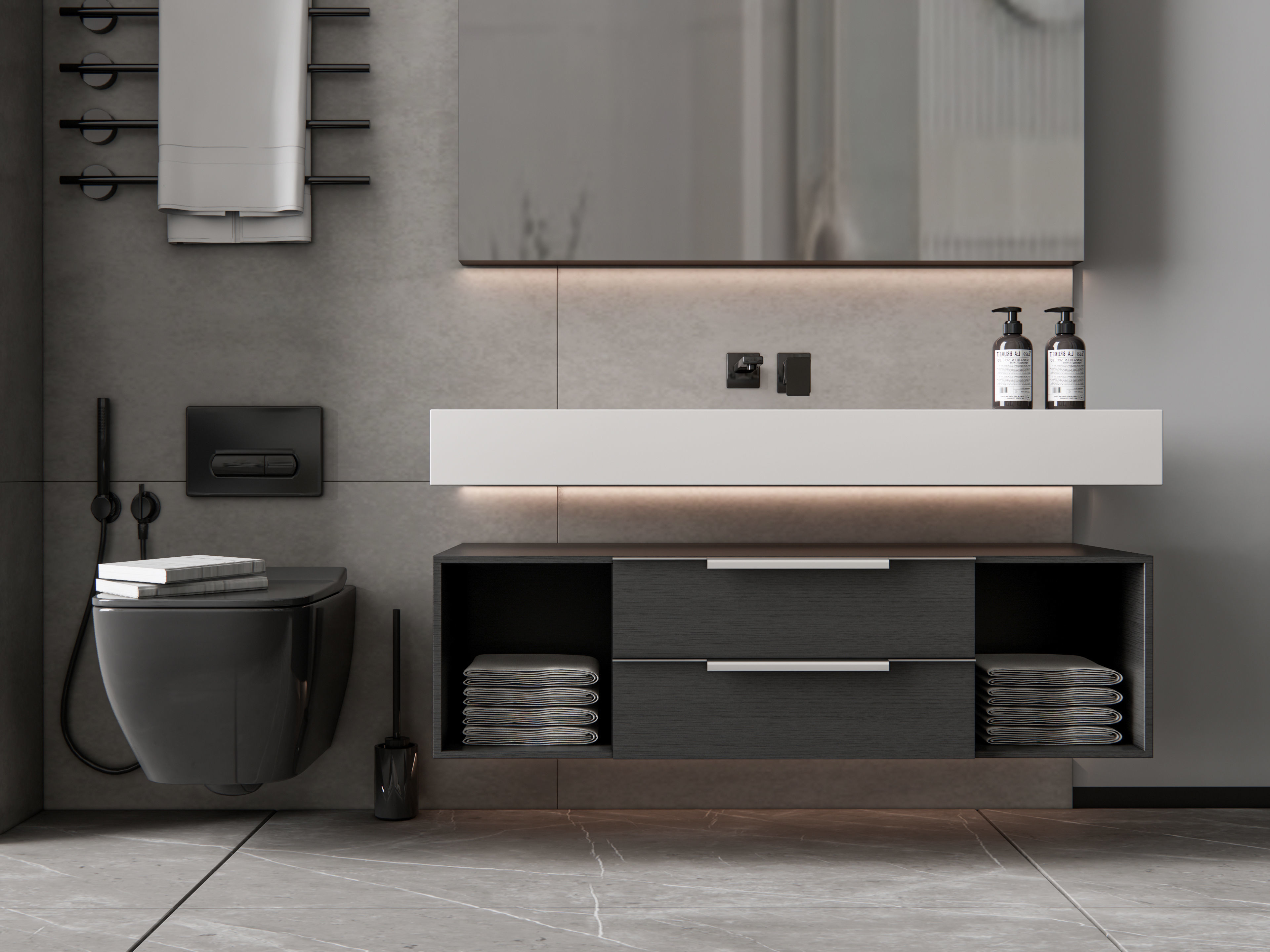 Vanity bathroom set 8 3D model_2