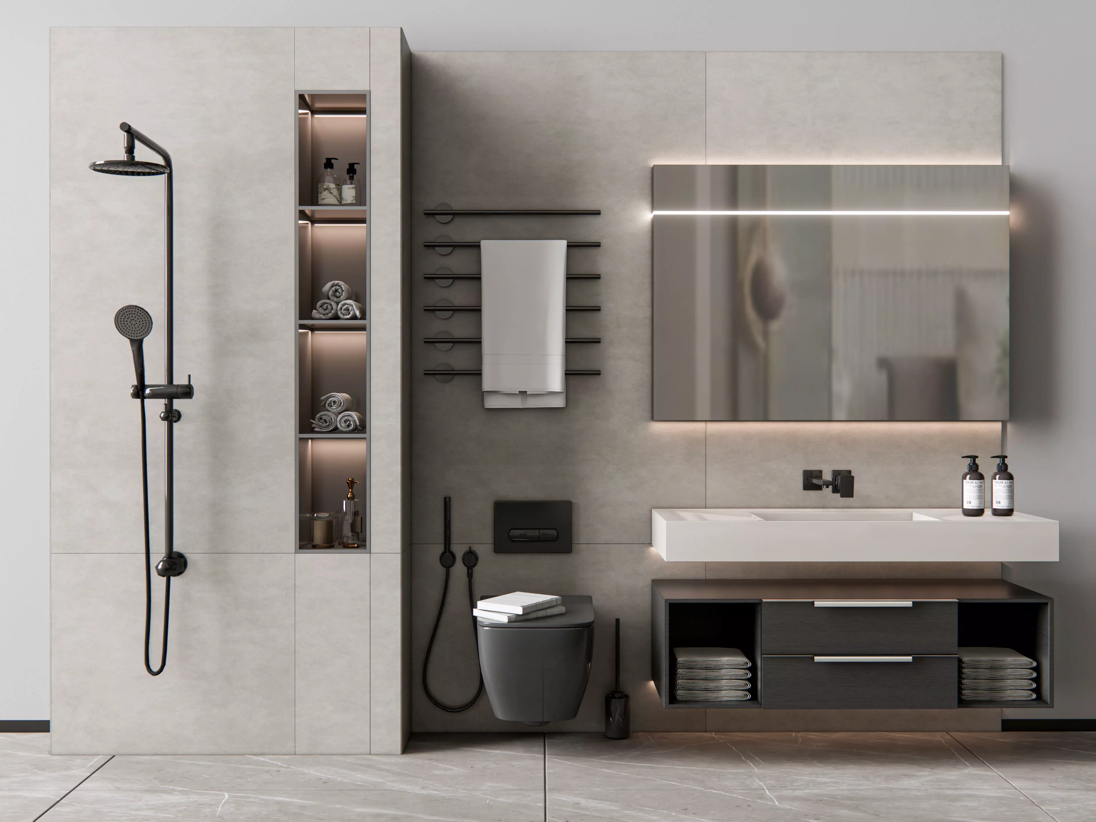 Vanity bathroom set 8 3D model_0