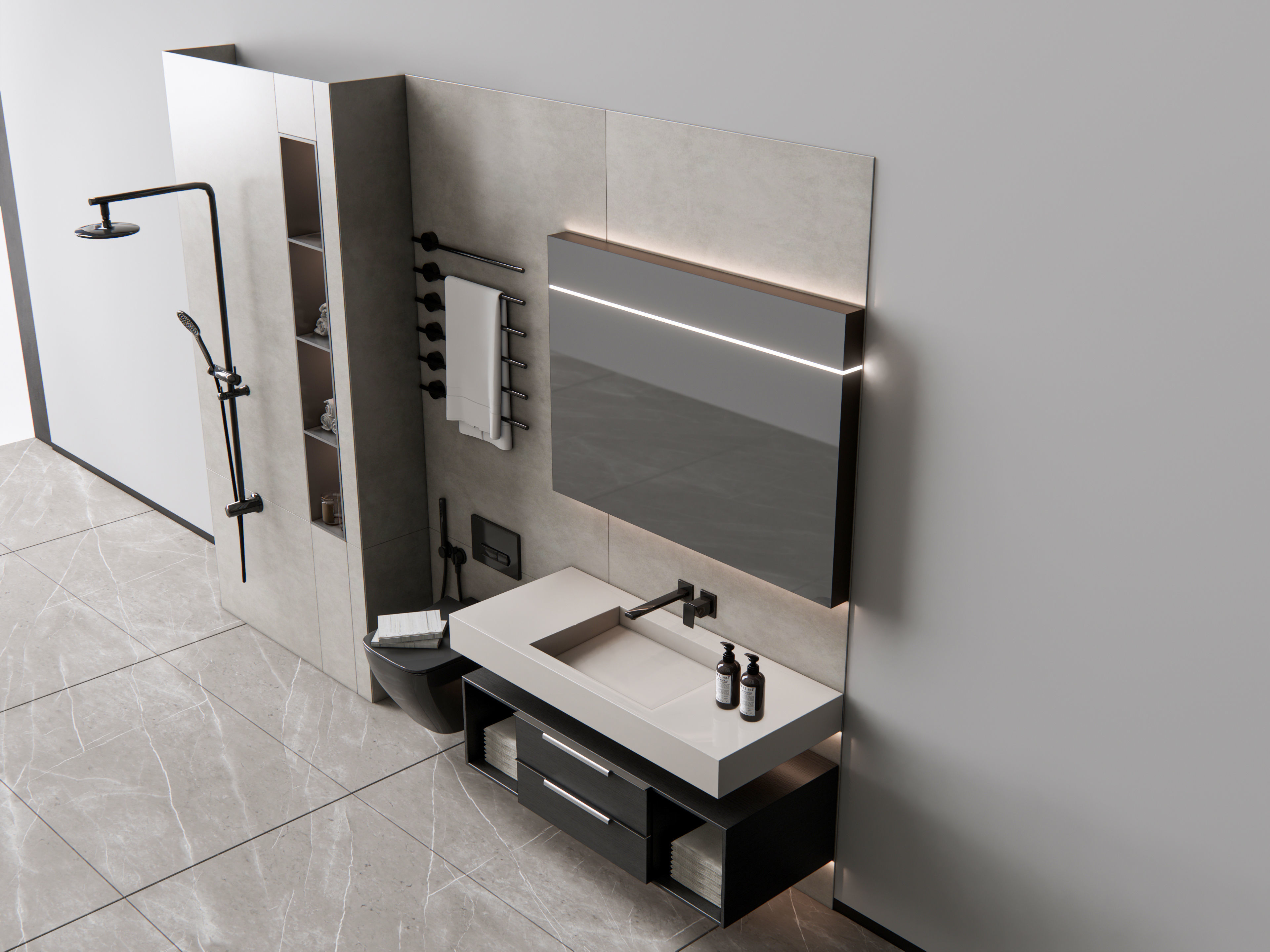 Vanity bathroom set 8 3D model_10