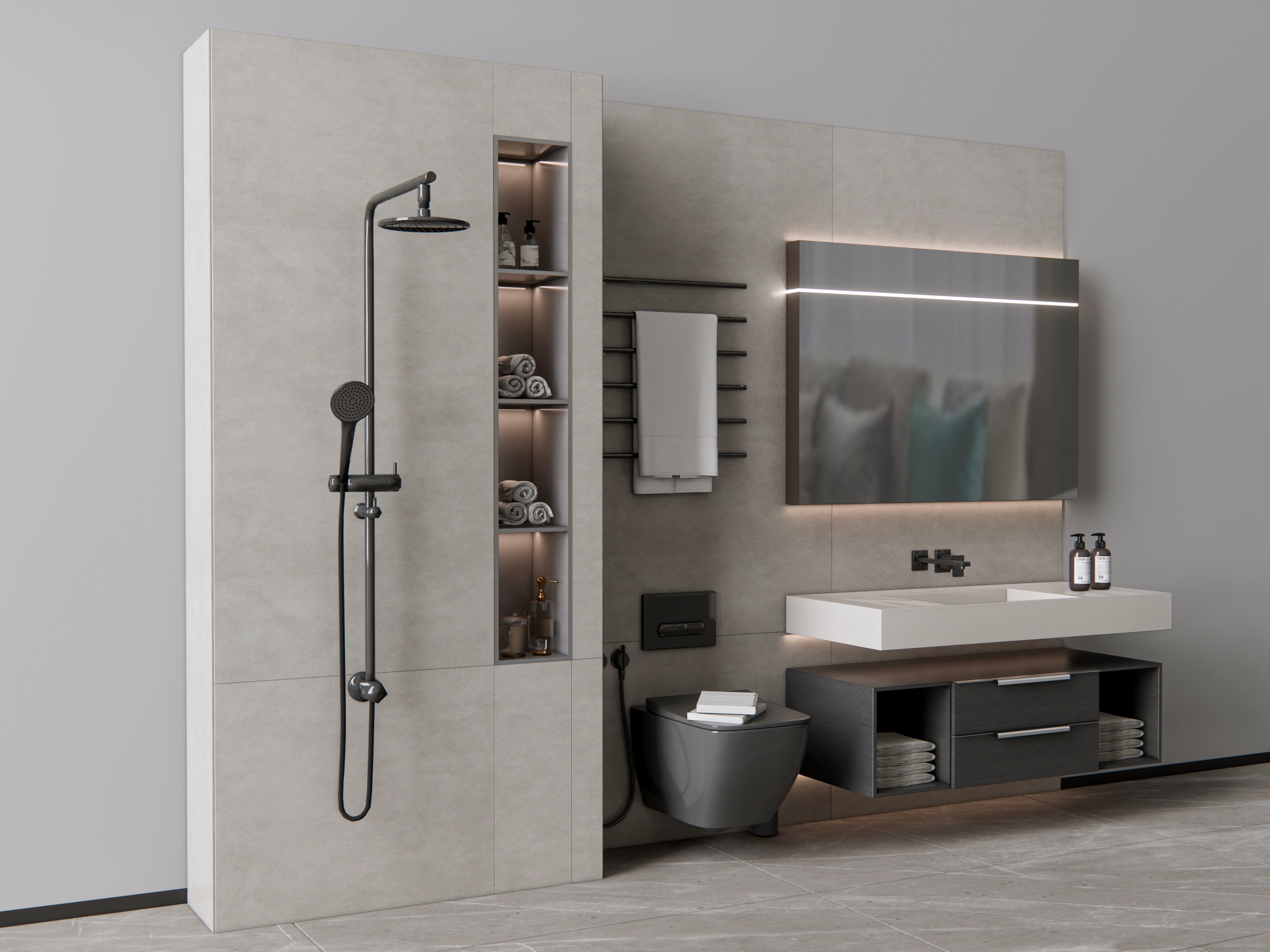 Vanity bathroom set 8 3D model_9