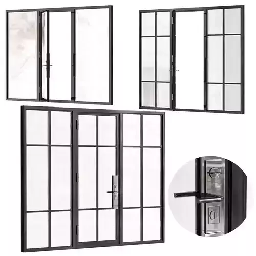  A set of metal windows and doors