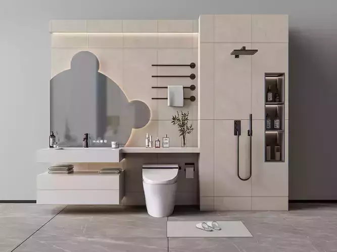 Vanity bathroom set 9 3D model