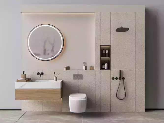Vanity bathroom set 10 3D model