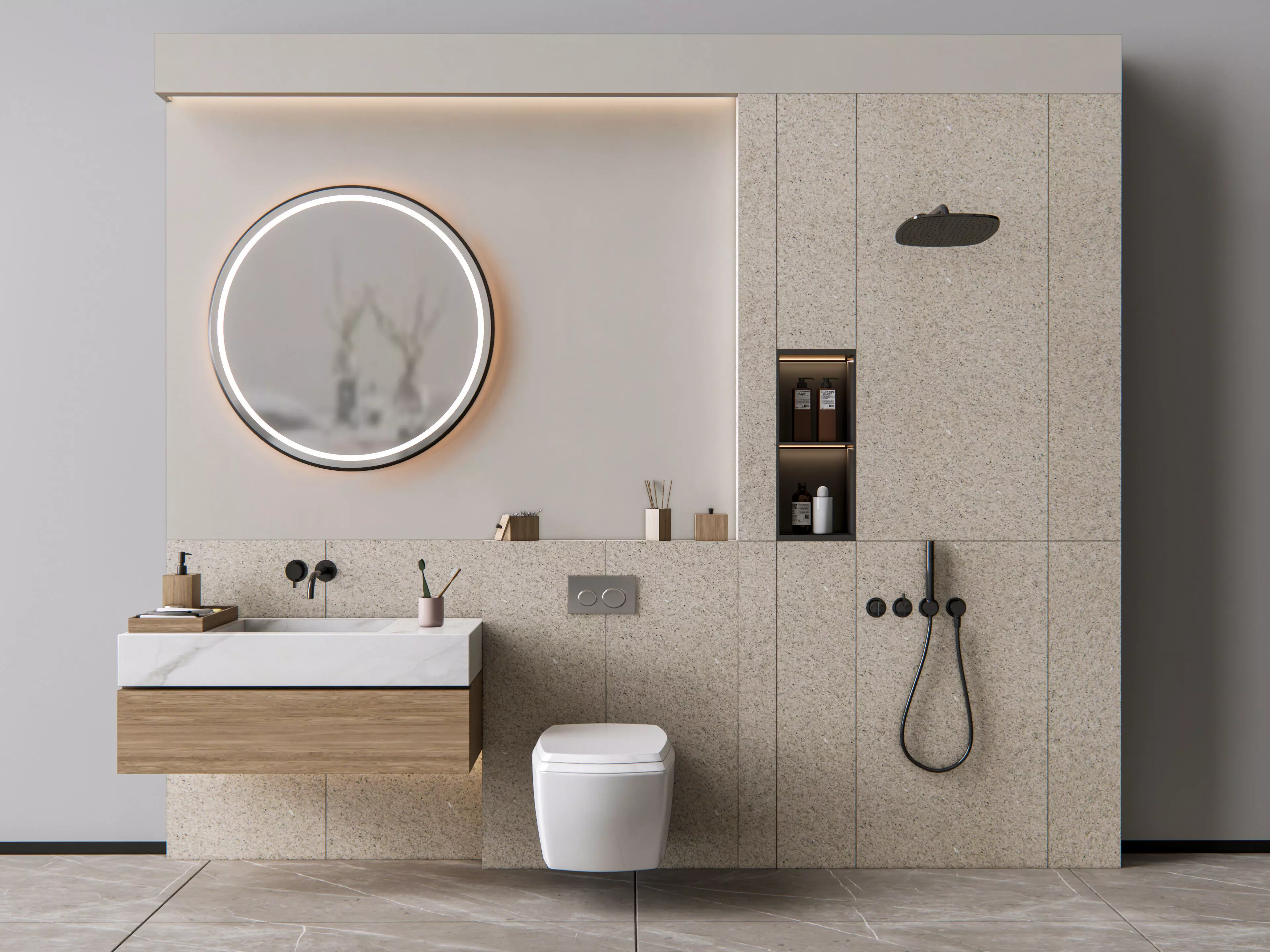 Vanity bathroom set 10 3D model_0