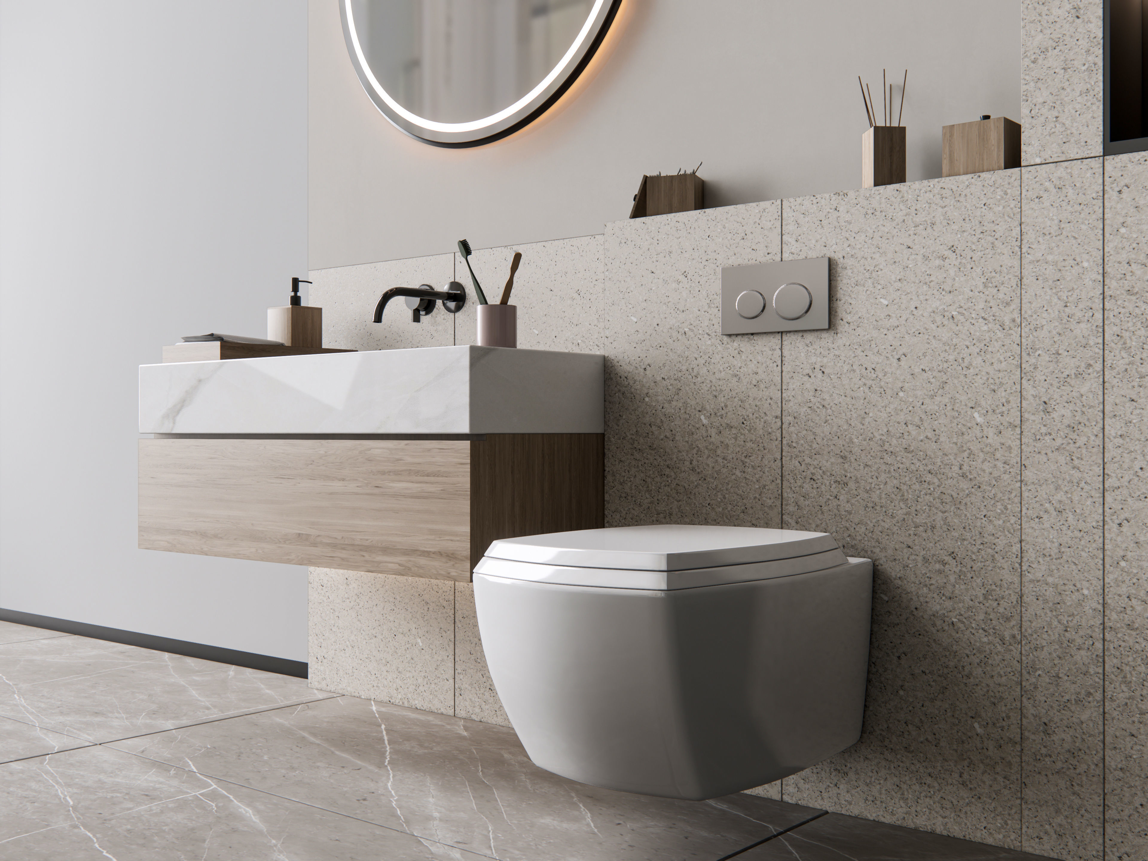 Vanity bathroom set 10 3D model_6