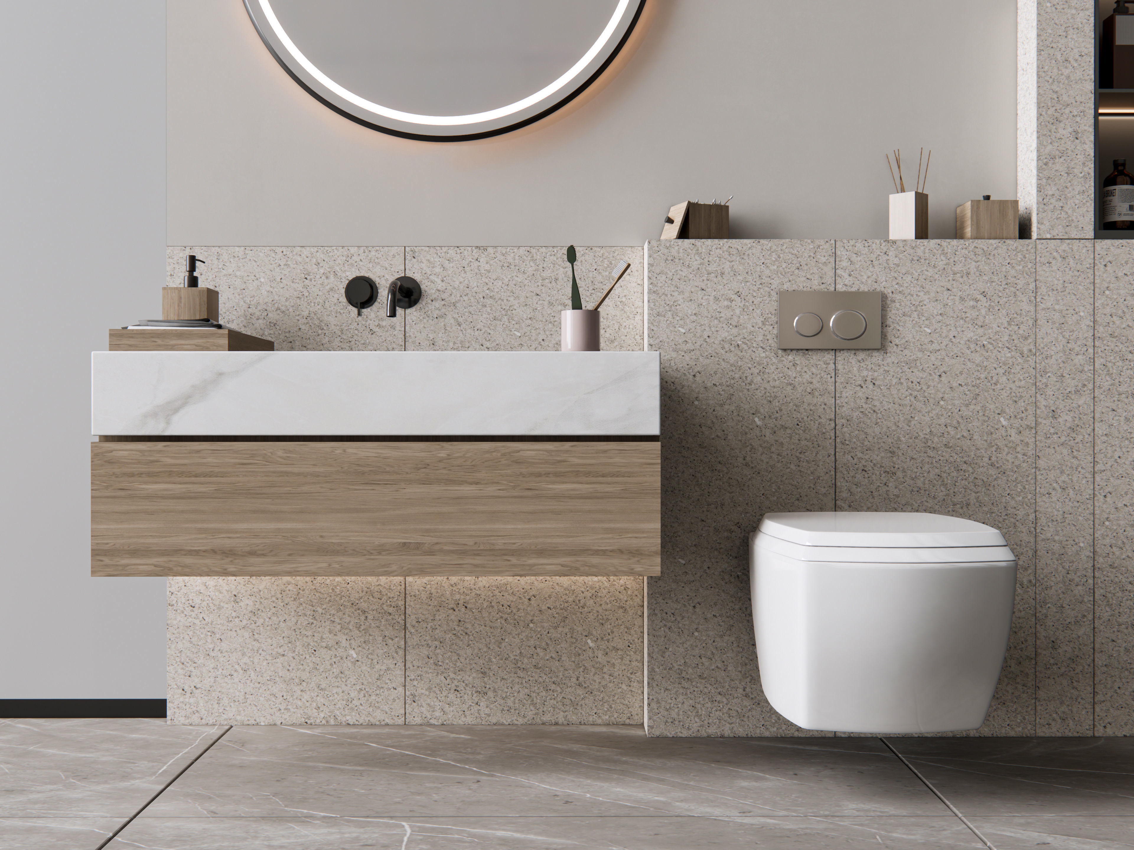 Vanity bathroom set 10 3D model_2