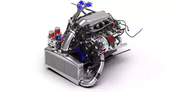 LSX V8 Engine Swap Low-poly 3D model