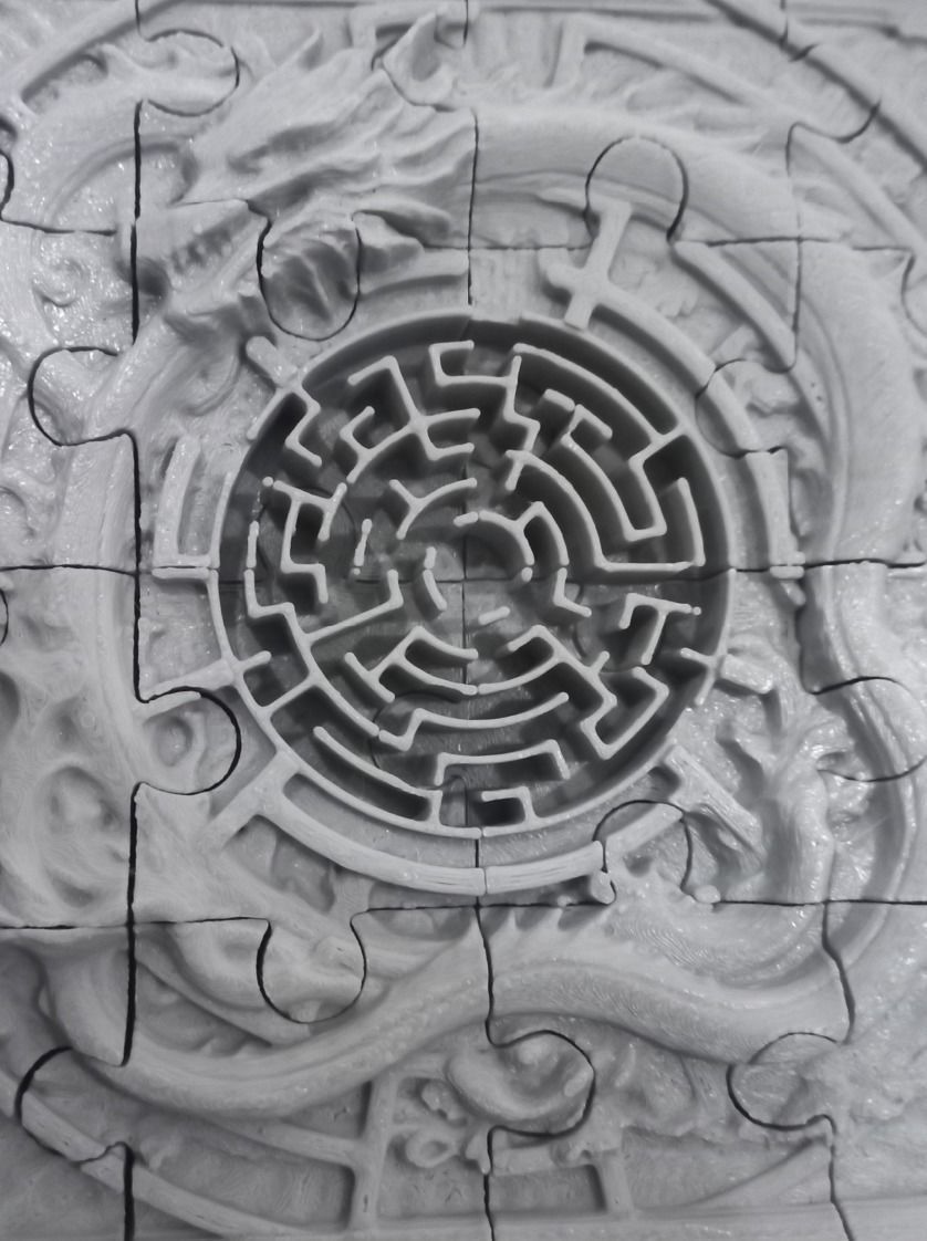 The Multiplayer Great Dragon Maze Puzzle x3 3D print model_3