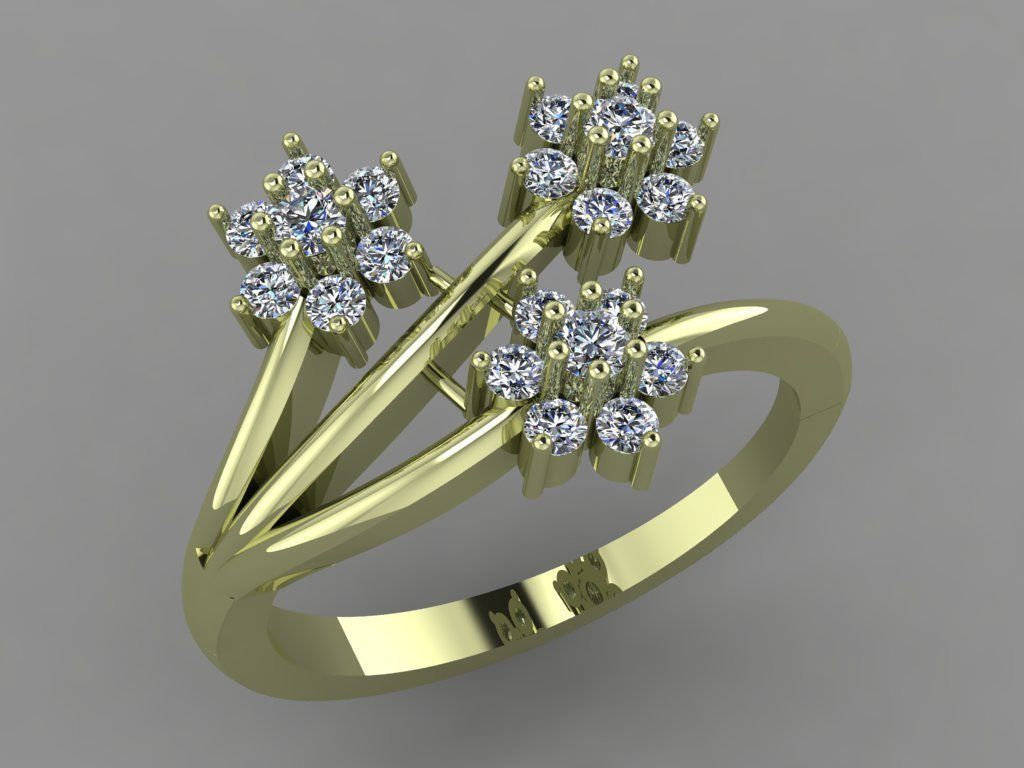 Gold ring 3D print model_2