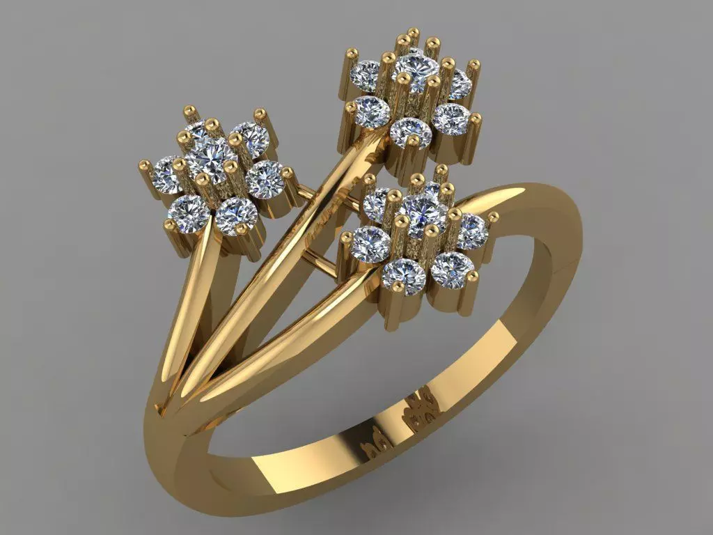 Gold ring 3D print model_0