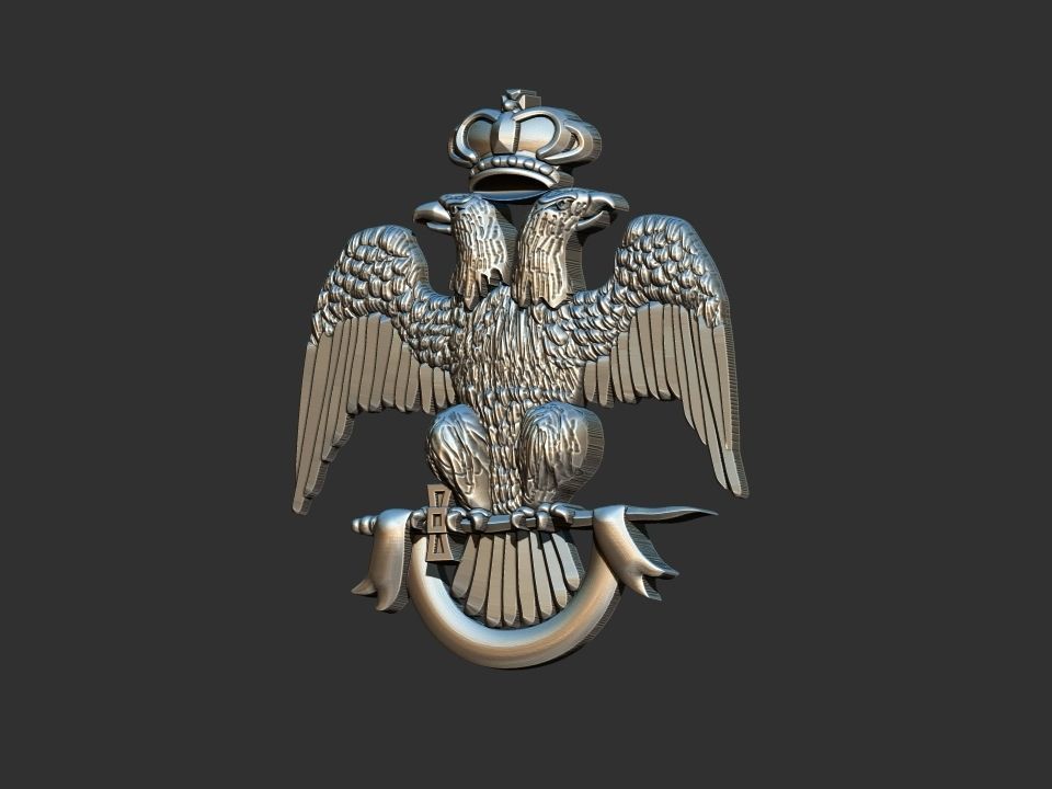 Double Head Eagle - Aguia Bicefala 3D print model_9