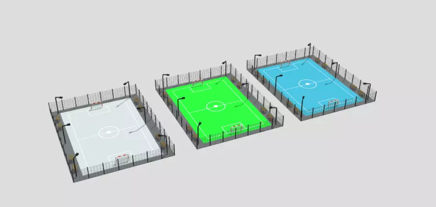 Football Field low poly Low-poly 3D model