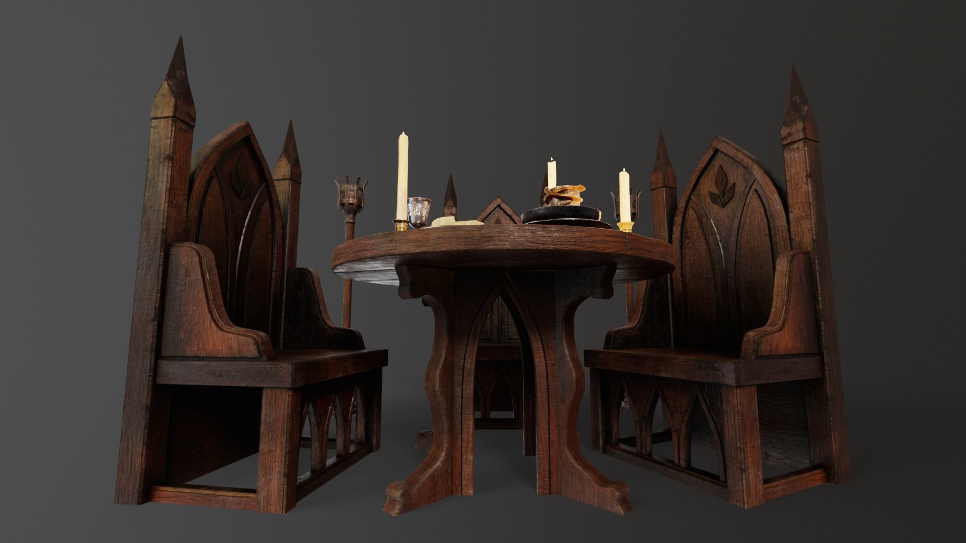 Royal Gothic Dining Pack 3D Model Collection_32