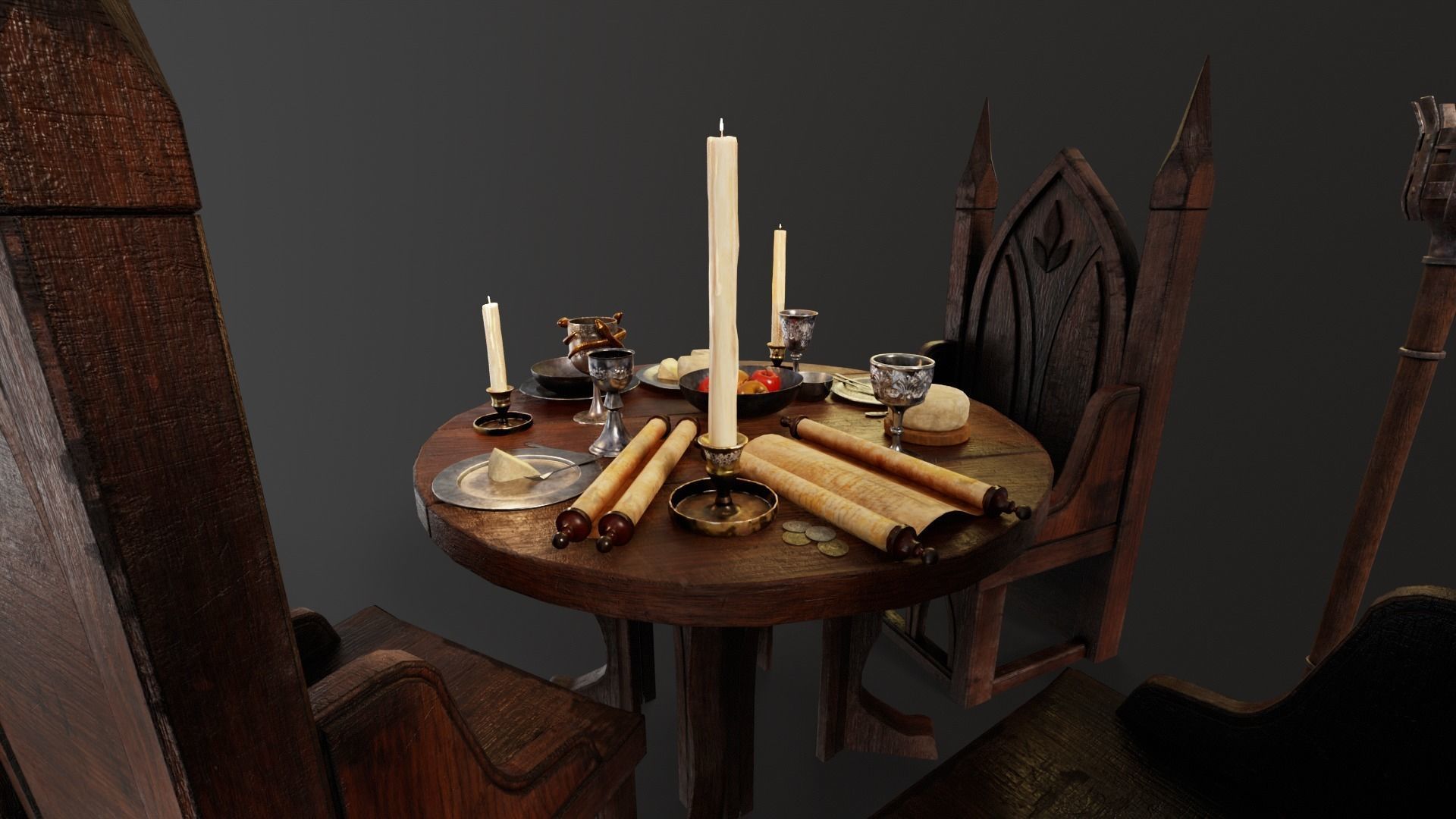 Royal Gothic Dining Pack 3D Model Collection_40