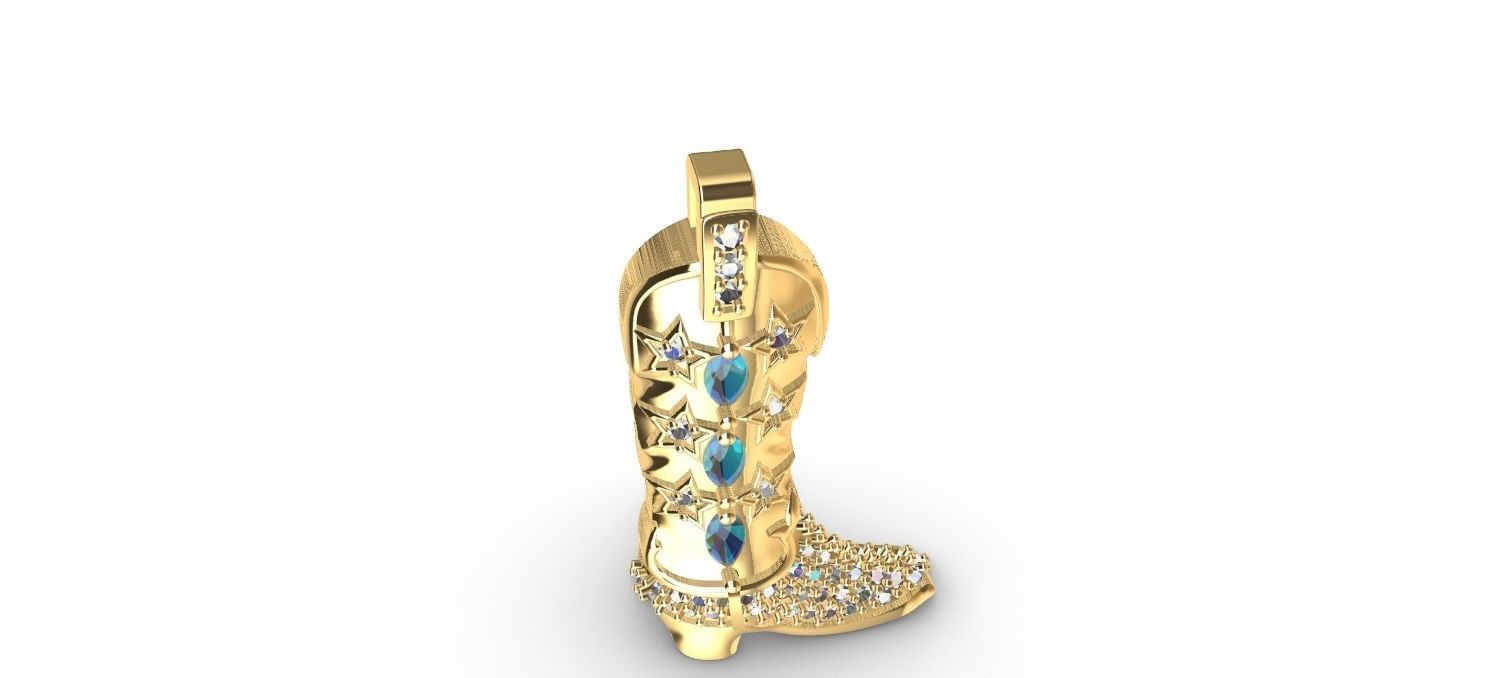 Cowboy Boot Pendant - Bota 3D print model_4