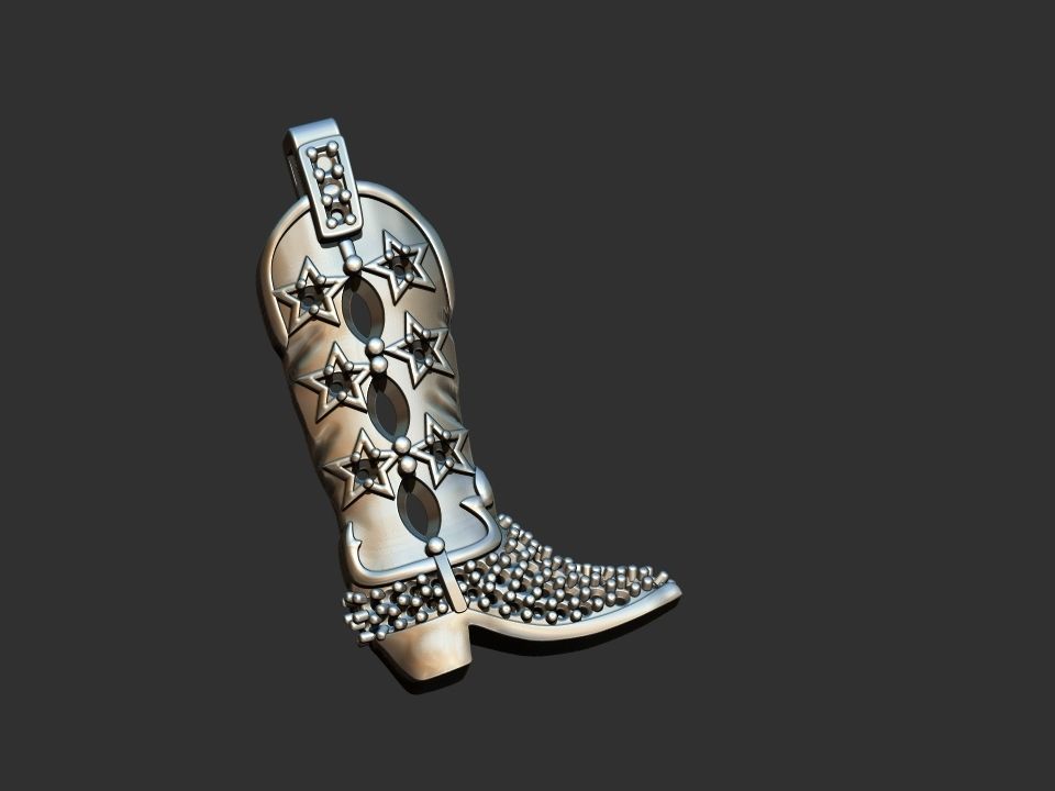 Cowboy Boot Pendant - Bota 3D print model_11