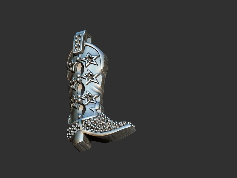 Cowboy Boot Pendant - Bota 3D print model_10