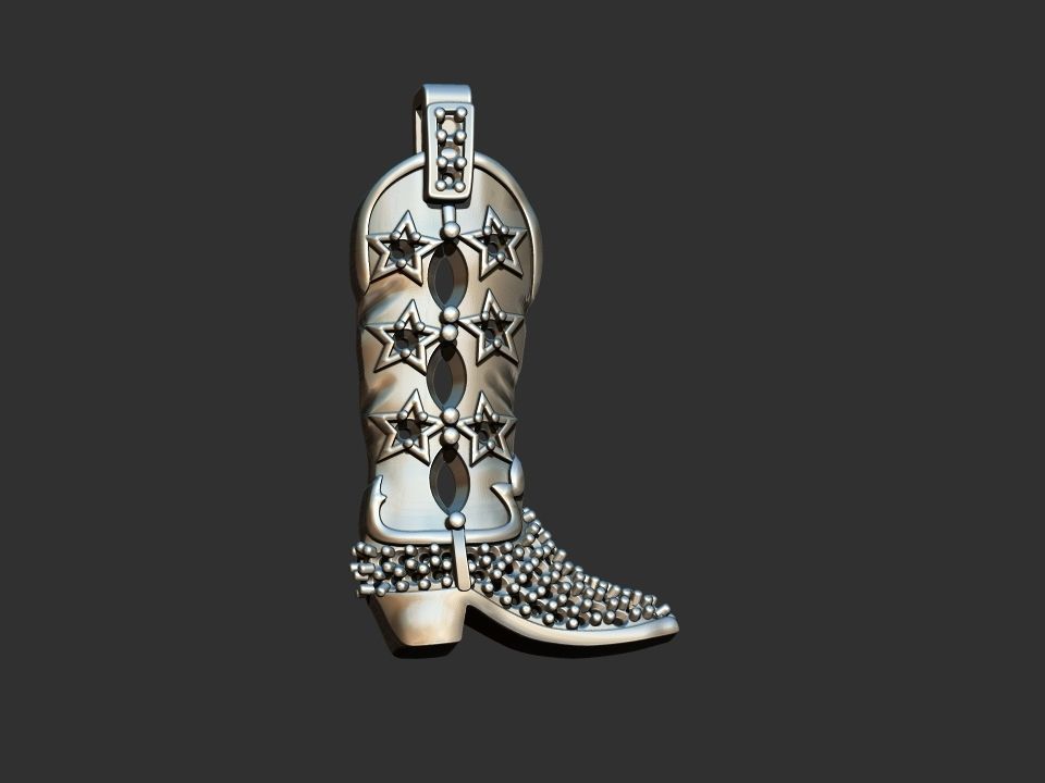 Cowboy Boot Pendant - Bota 3D print model_5