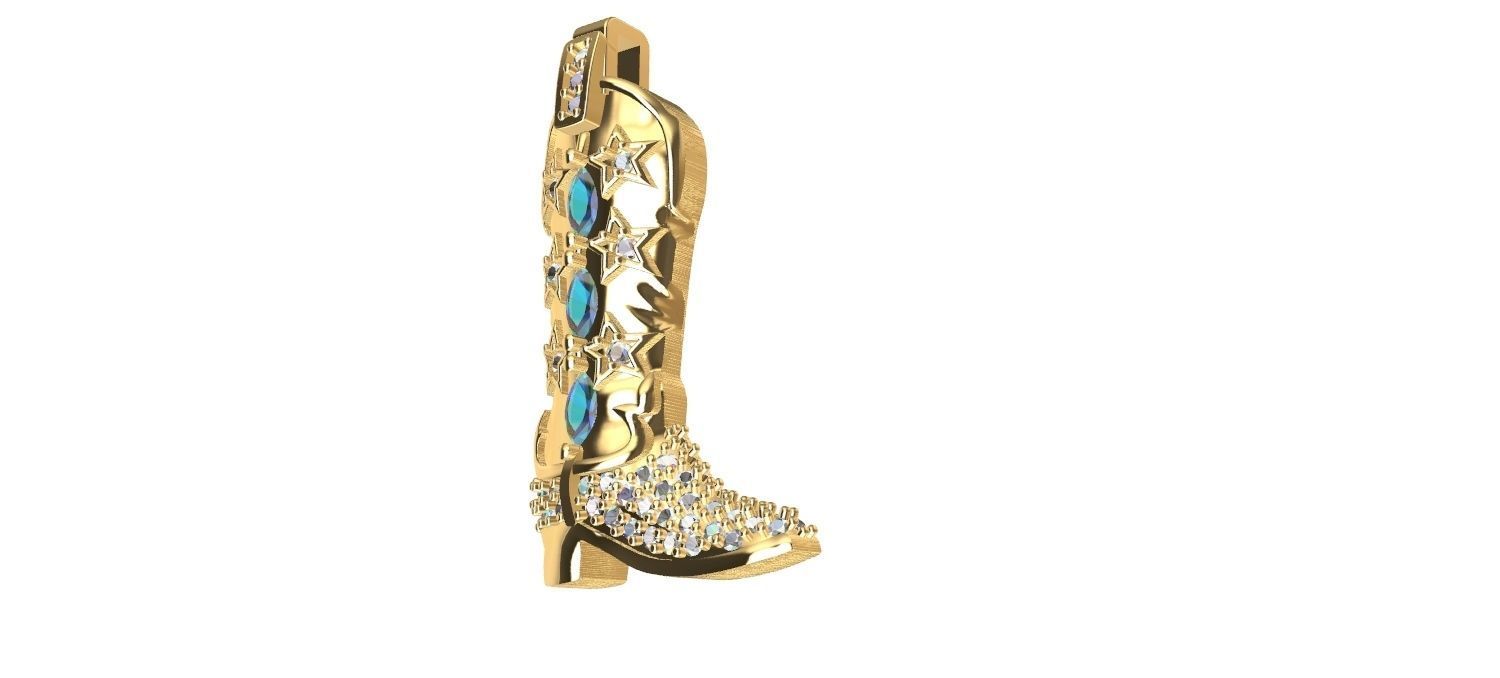Cowboy Boot Pendant - Bota 3D print model_3