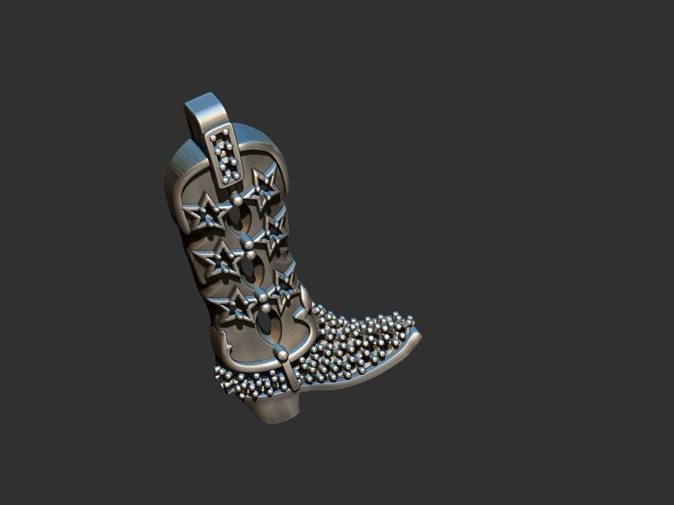 Cowboy Boot Pendant - Bota 3D print model_12