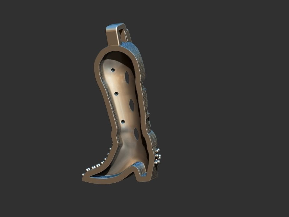 Cowboy Boot Pendant - Bota 3D print model_7