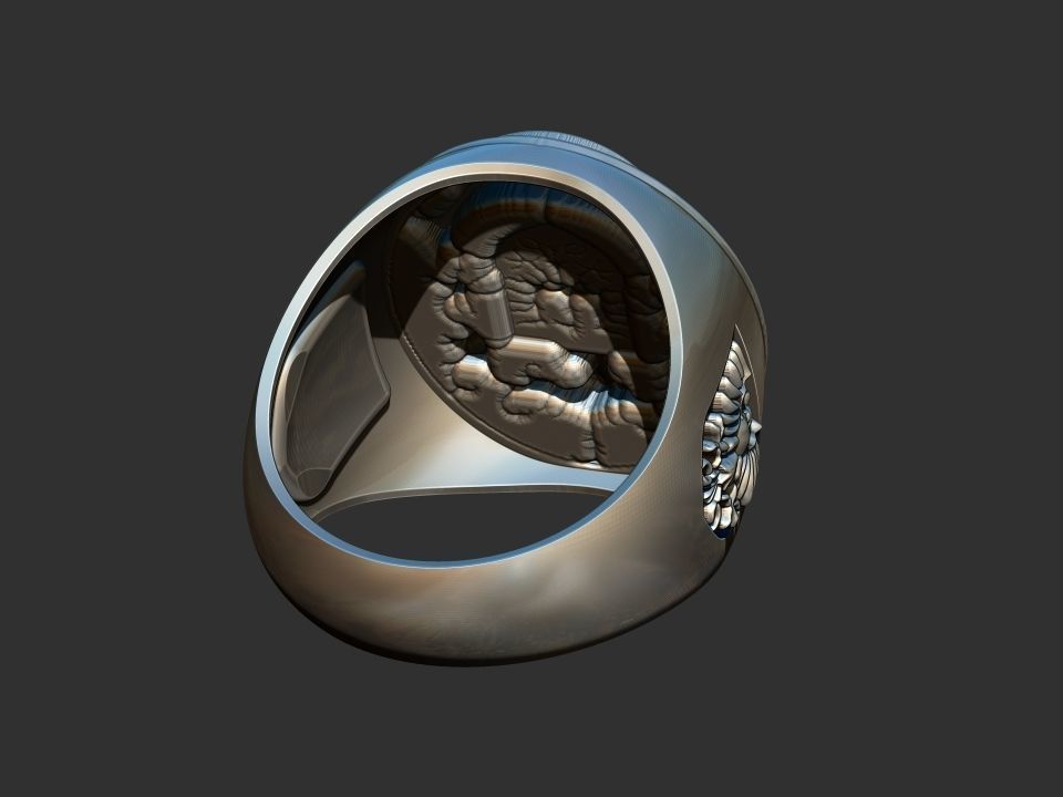 Coat of arms - Eagle Crest Ring 3D print model_5