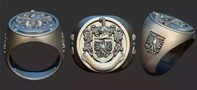 Coat of arms - Eagle Crest Ring 3D print model