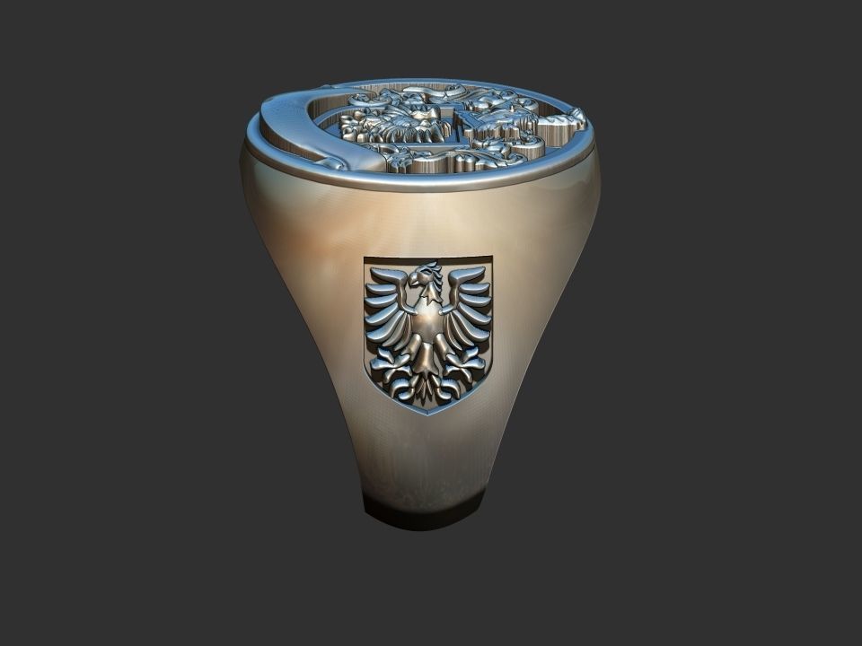 Coat of arms - Eagle Crest Ring 3D print model_7
