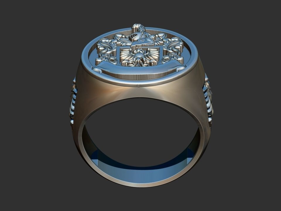 Coat of arms - Eagle Crest Ring 3D print model_2