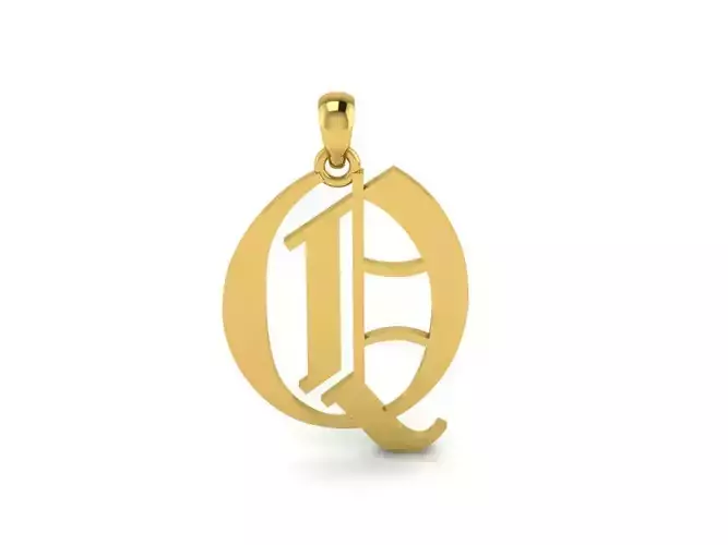 Olde English Pendant Letter Q